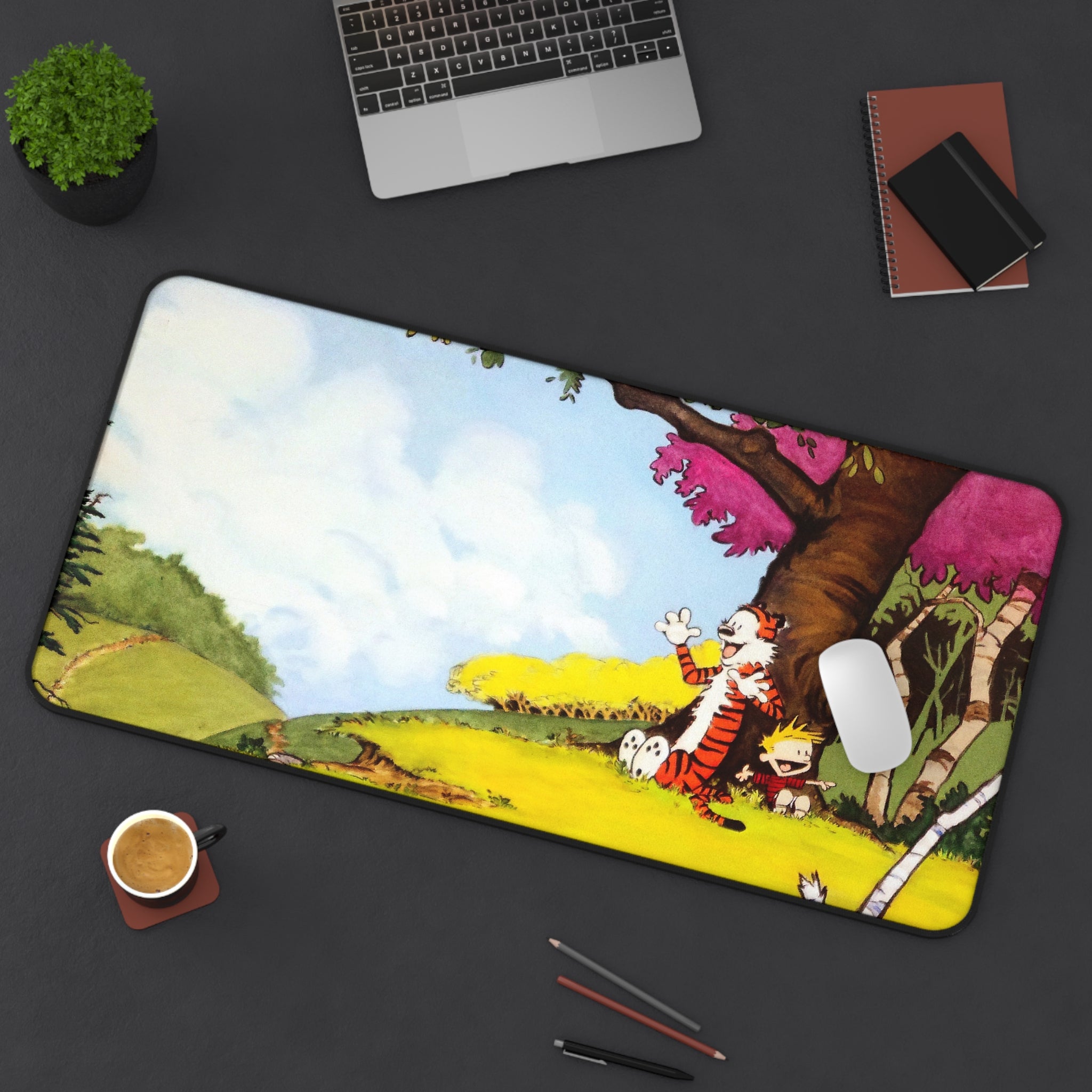 Calvin and Hobbes Mouse Pad, Cartoon Desk Pad, Comicbook Desk Mat, Gift for Desk, Uniqe Desk Decor