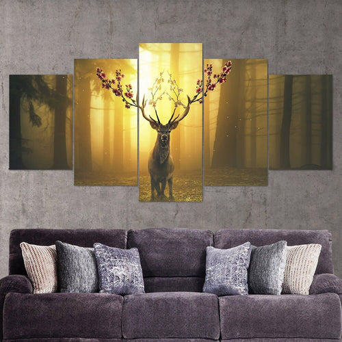 deer-animal-art-forest-nature-5-piece-canvas-wall-art-canvas-print-animal-decor-art-extra-large-wall-art-deer-print-poster-5-