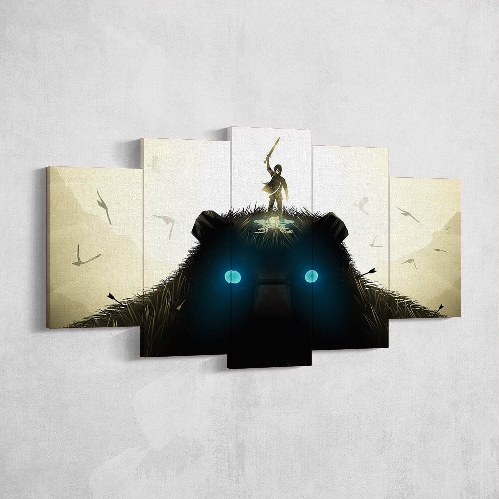 shadow-of-the-colossus-5-piece-canvas-wall-art-shadow-of-the-colossus-wall-art-shadow-of-colossus-poster-shadow-of-the-coloss