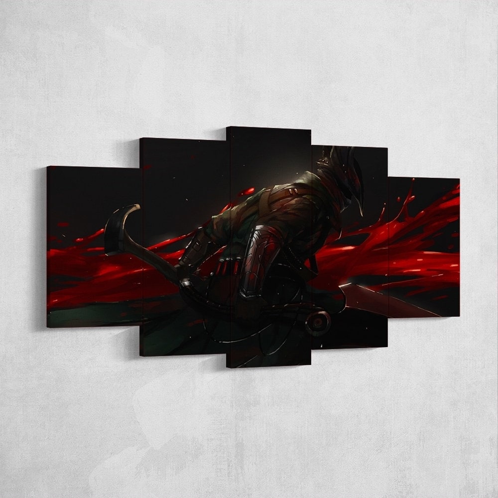 bloodborne-hunter-5-piece-canvas-wall-art-bloodborne-wall-art-bloodborne-hunter-poster-bloodborne-canvas-bloodborne-5-panel-g