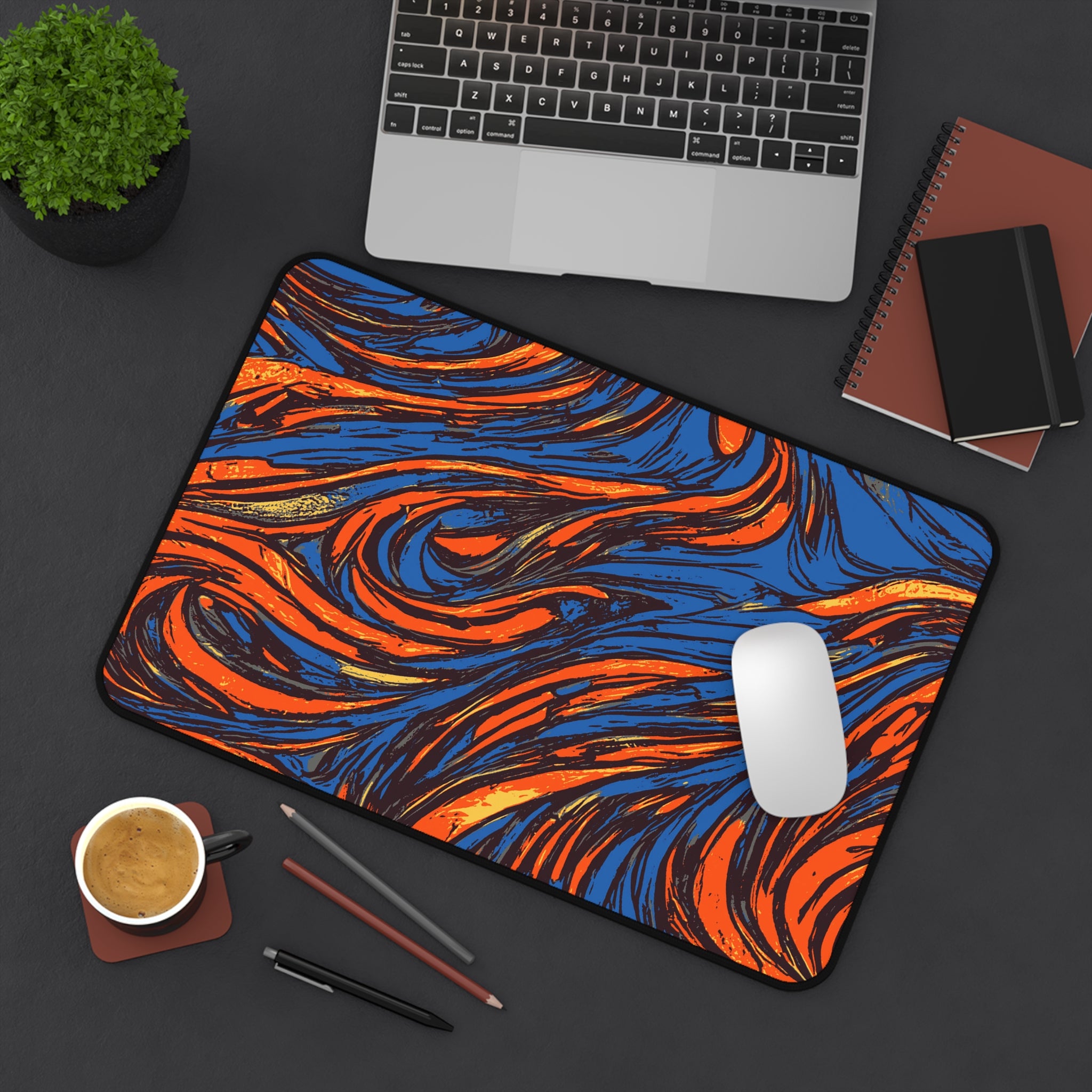 retro-abstract-art-mouse-pad-vintage-colors-desk-mat-colorful-retro-desk-pad-modern-minimalist-mousepad-orange-blue
