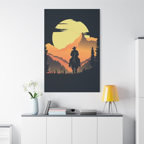canvas-wall-art-cowboy-western-wall-decor-matte-stretched-print-rustic-southwestern-home-decoration-texas-desert-landscape