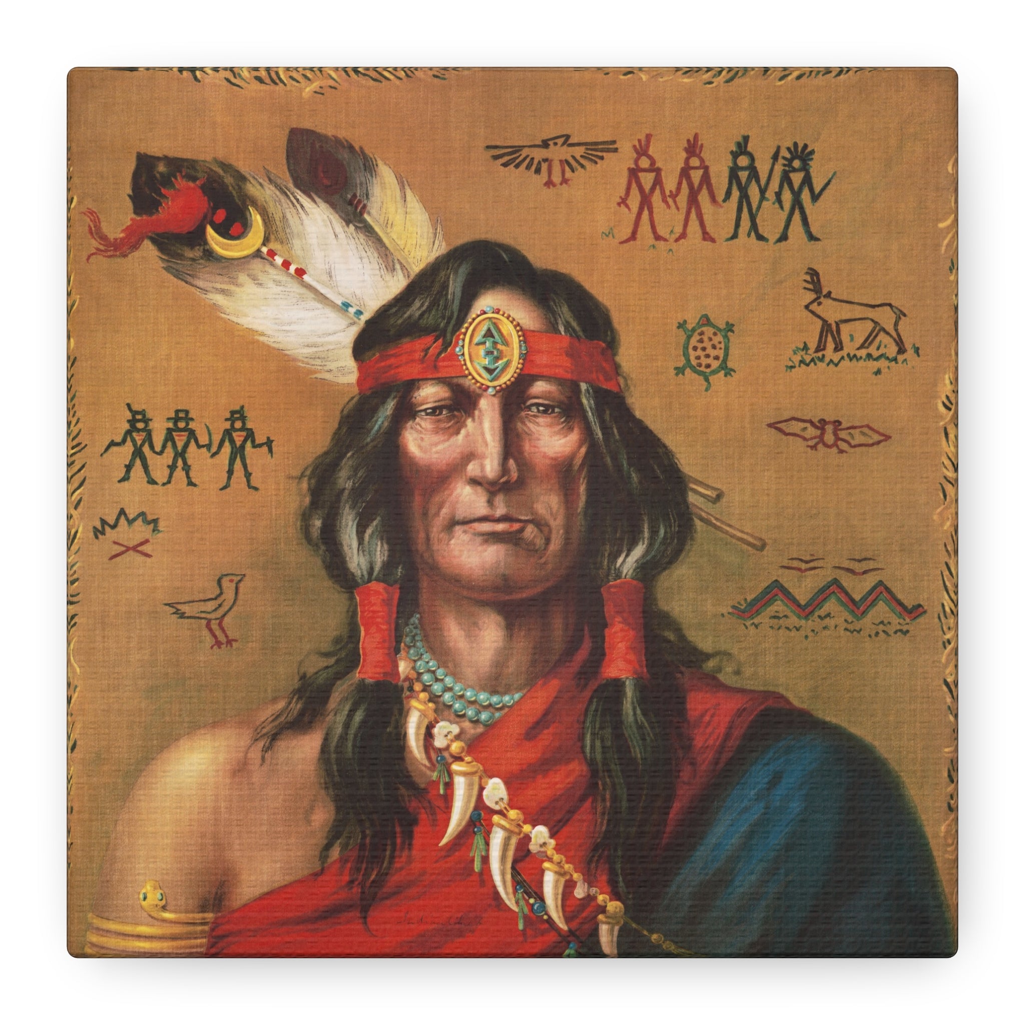 canvas-wall-art-indian-chief-portrait-illustration-native-american-decor-matte-canvas-print-vintage-wall-art