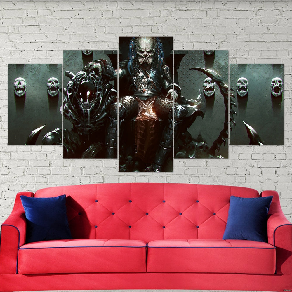 predator-alien-art-fantasy-art-5-piece-canvas-wall-art-canvas-print-predator-decor-art-extra-large-wall-art-predator-poster-5