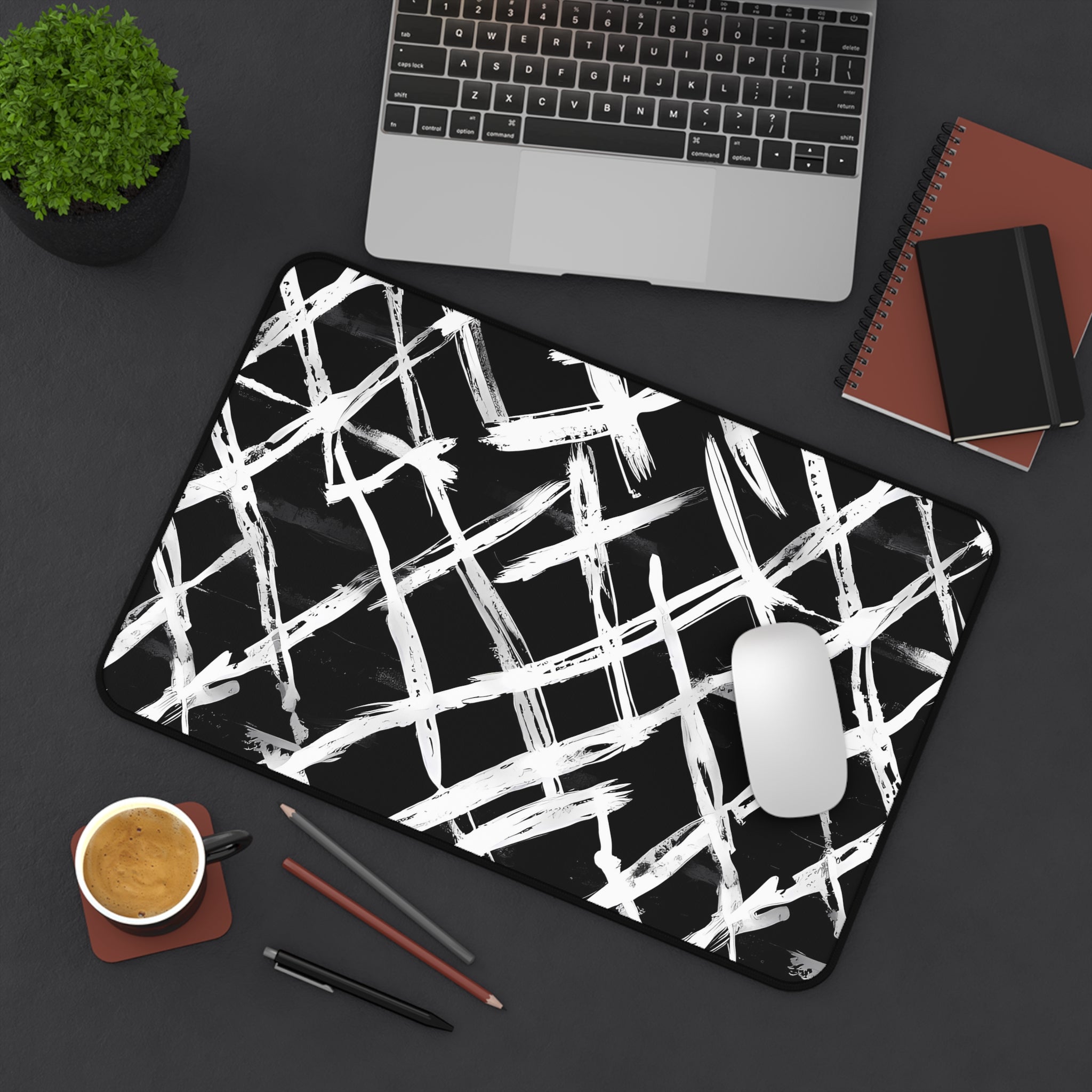 monochrome-mouse-pad-stylish-black-and-white-desk-mat-sleek-black-and-white-desk-pad-modern-minimalist-mouse-pad