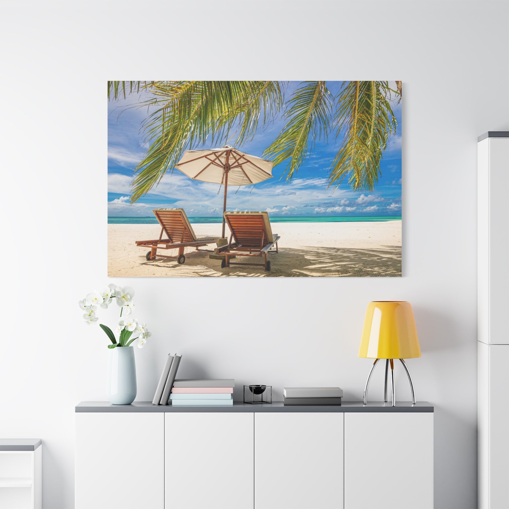 canvas-print-beach-scene-wall-art-coastal-decor-ocean-view-stretched-matte-canvas-print-home-decoration-beach-chairs-tropical
