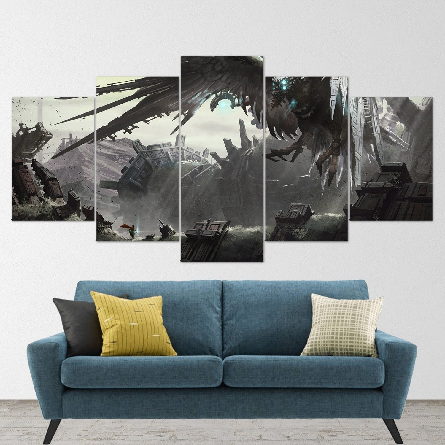 shadow-of-the-colossus-5-piece-canvas-wall-art-shadow-of-the-colossus-wall-art-shadow-of-colossus-poster-shadow-of-the-coloss