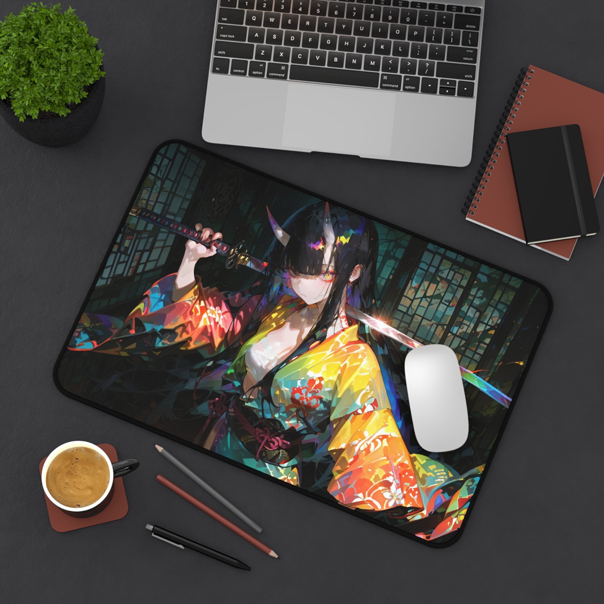 anime-demon-samurai-girl-warrior-mouse-pad-japanese-katana-samurai-warrior-desk-mat-japanese-anime-girl-samurai-desk-pad