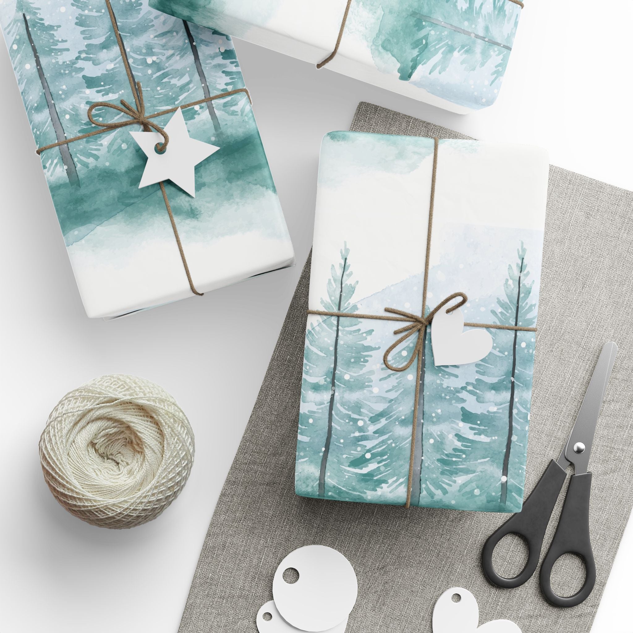 forest-pine-wrapping-paper-winter-holiday-gift-wrap-green-christmas-paper-festive-xmas-present-packaging-nature-theme-eco-fri