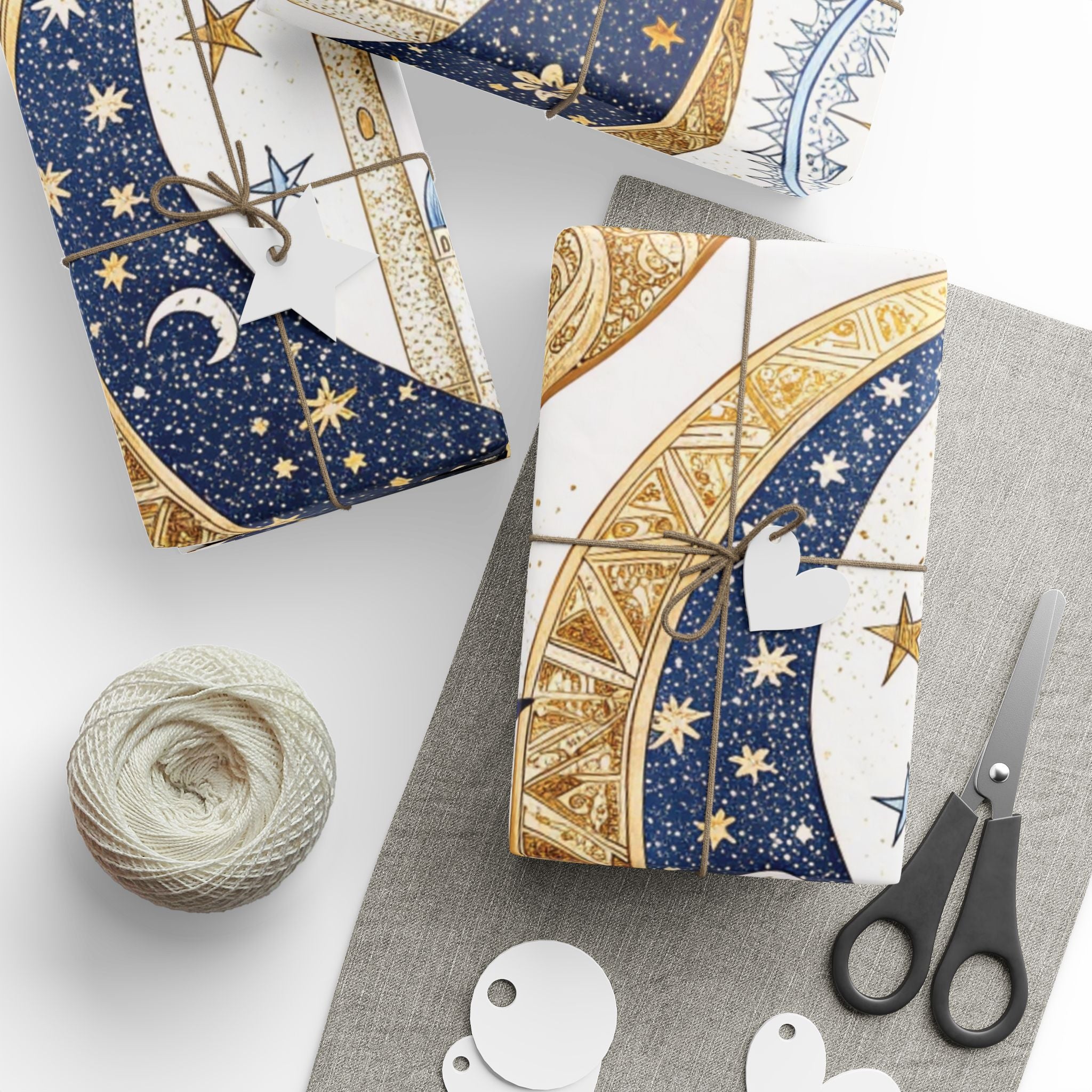 ramadan-night-wrapping-papers-islamic-crescent-moon-gift-wrap-mosque-silhouette-eid-holiday-supplies-festive-present-packagin