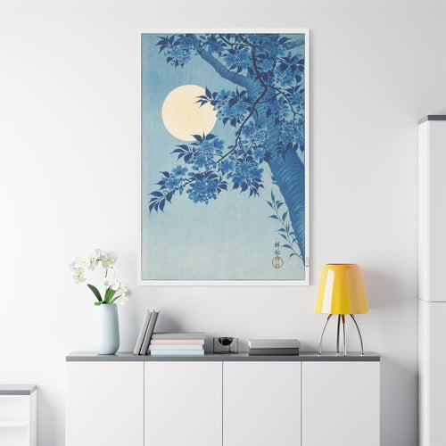 canvas-print-blossoming-cherry-on-a-moonlit-night-ohara-koson-floral-home-decor-living-room-wall-art-stretched-canvas