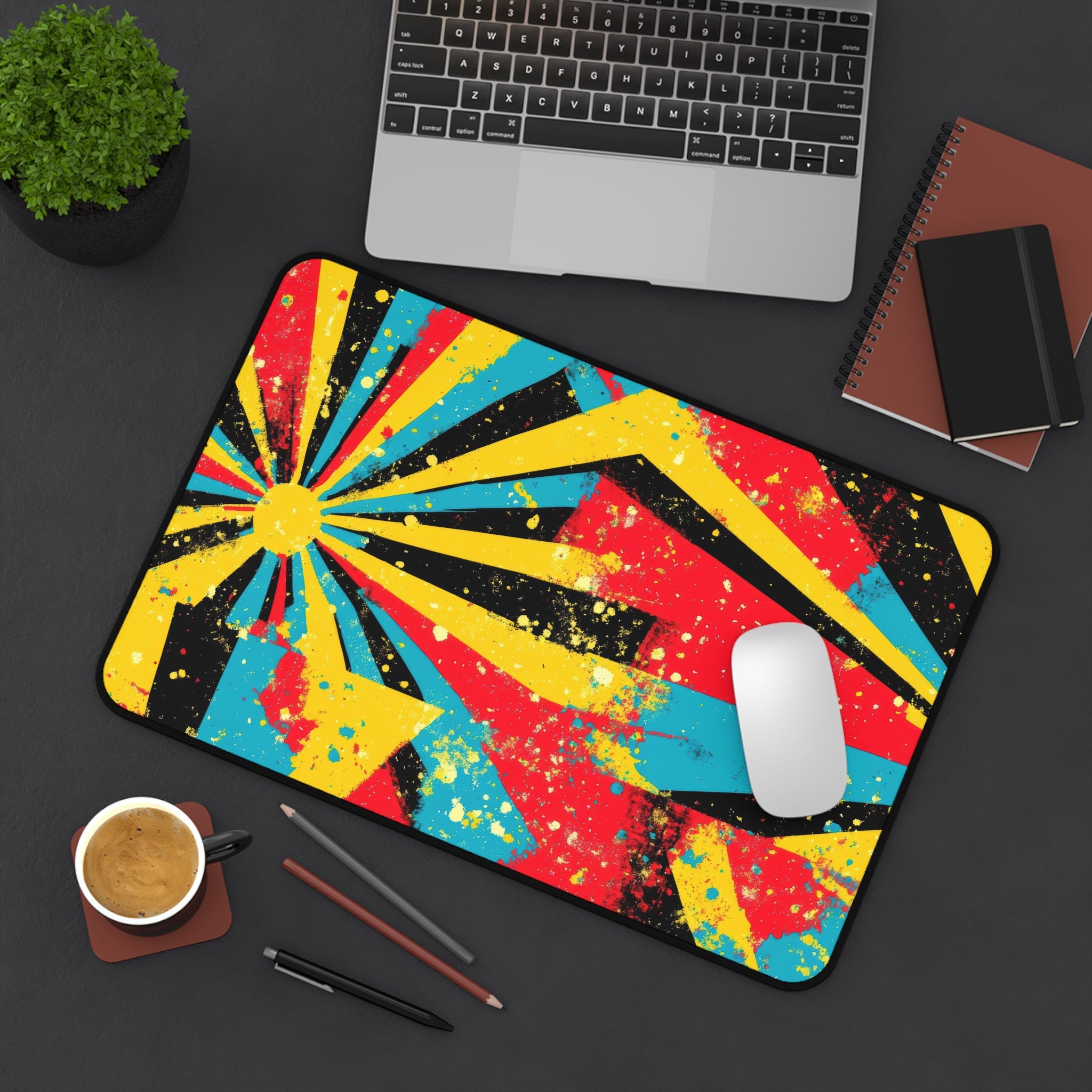 vibrant-multicolor-pop-art-desk-pad-abstract-mouse-pad-colorful-desk-mat-rainbow-abstract-desk-mat-bright-mousepad