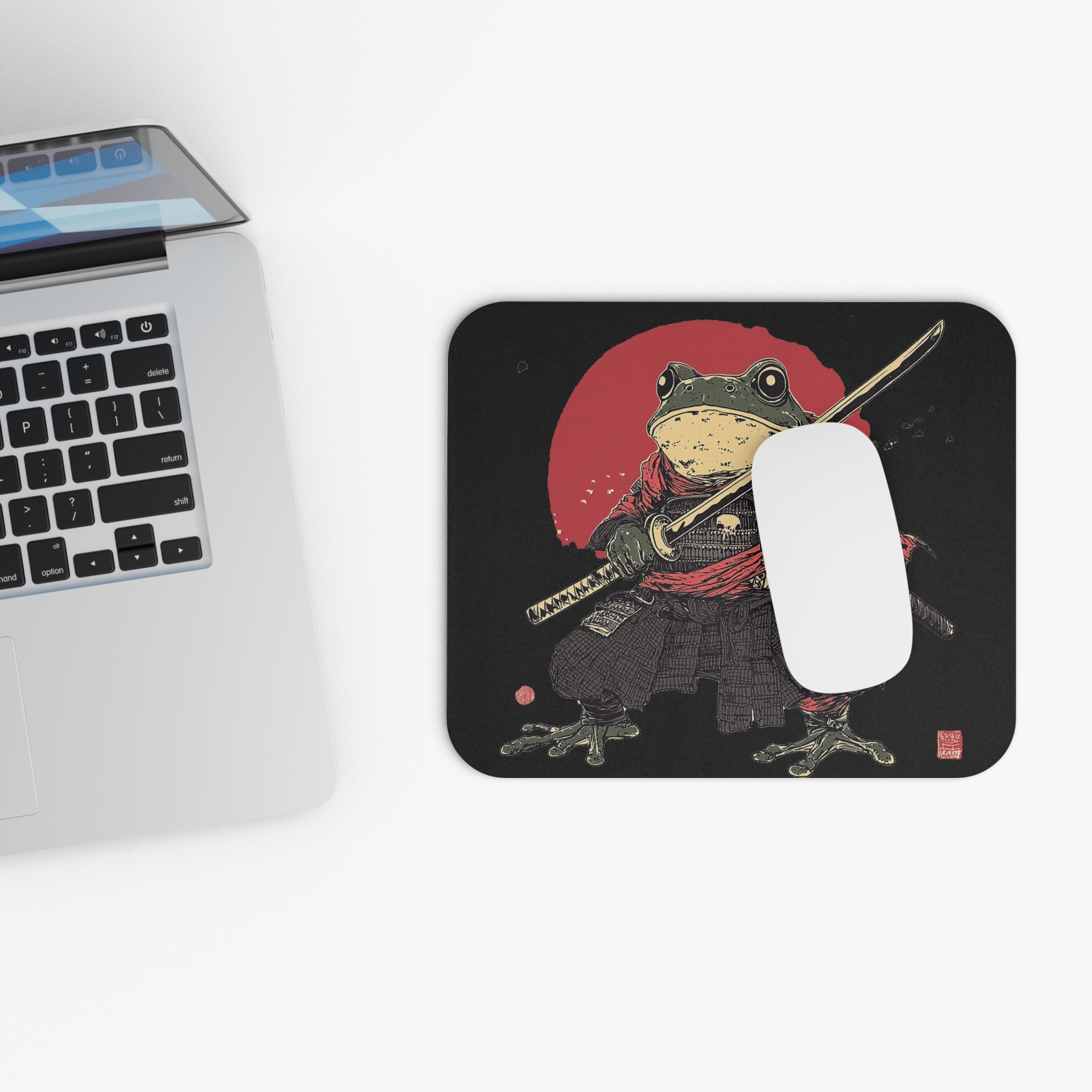 retro-vintage-ninja-frog-mouse-pad-red-sun-japanese-samurai-frog-design-ninja-warrior-small-mouse-pad