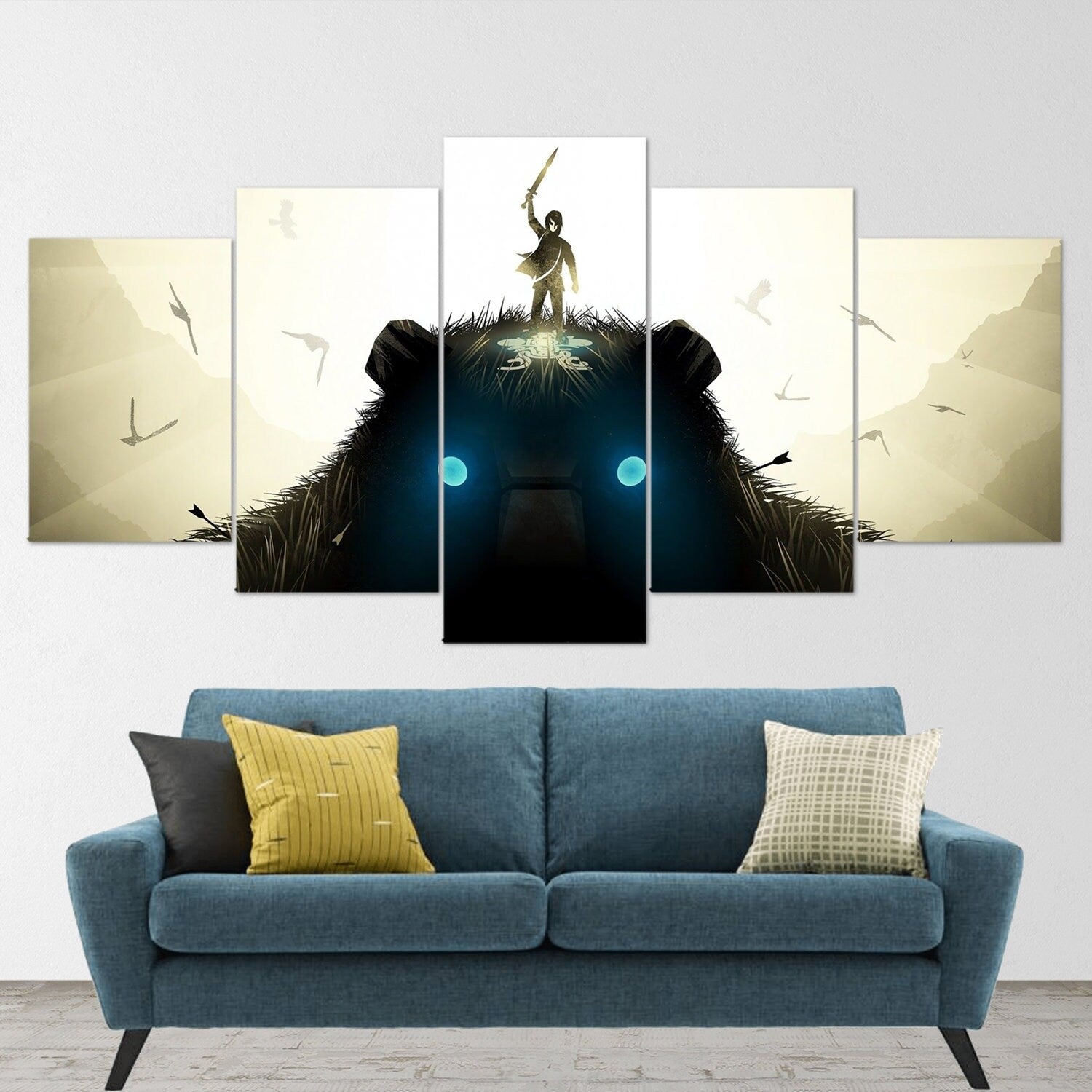 shadow-of-the-colossus-5-piece-canvas-wall-art-shadow-of-the-colossus-wall-art-shadow-of-colossus-poster-shadow-of-the-coloss