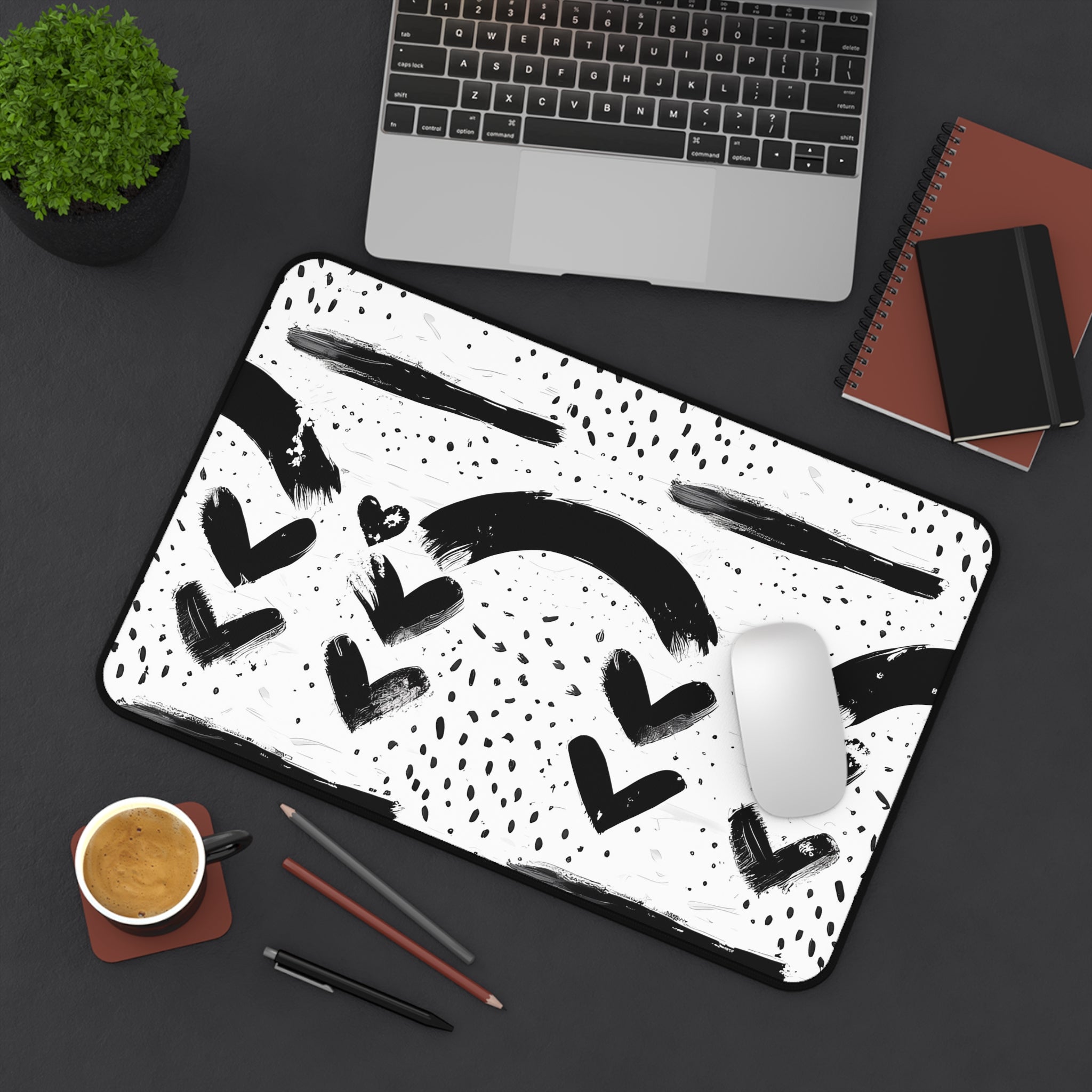 monochrome-mouse-pad-black-and-white-face-desk-mat-sleek-black-and-white-desk-pad-modern-minimalist-mouse-pad