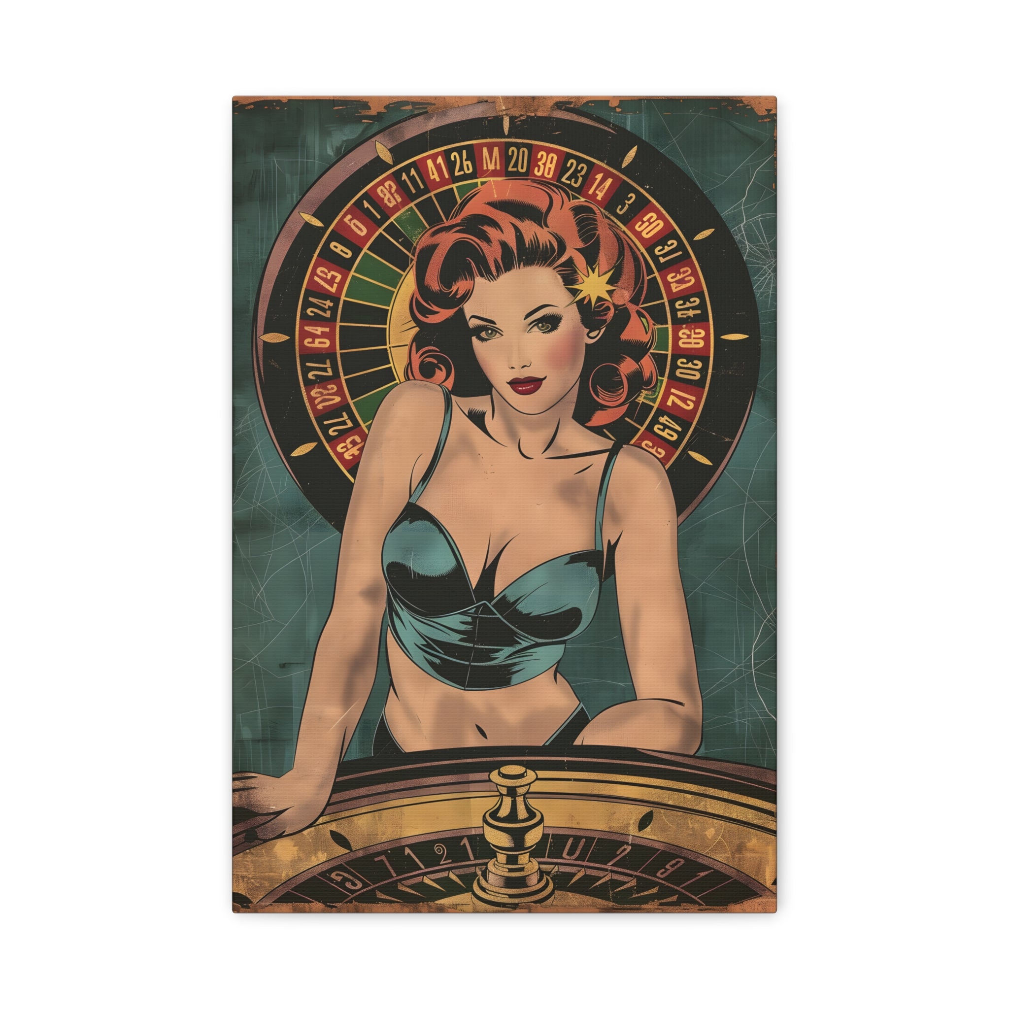 vintage-pin-up-girl-canvas-print-roulette-canvas-wall-art-retro-pinup-poster-pin-up-illustration-home-decor-wall-hanging