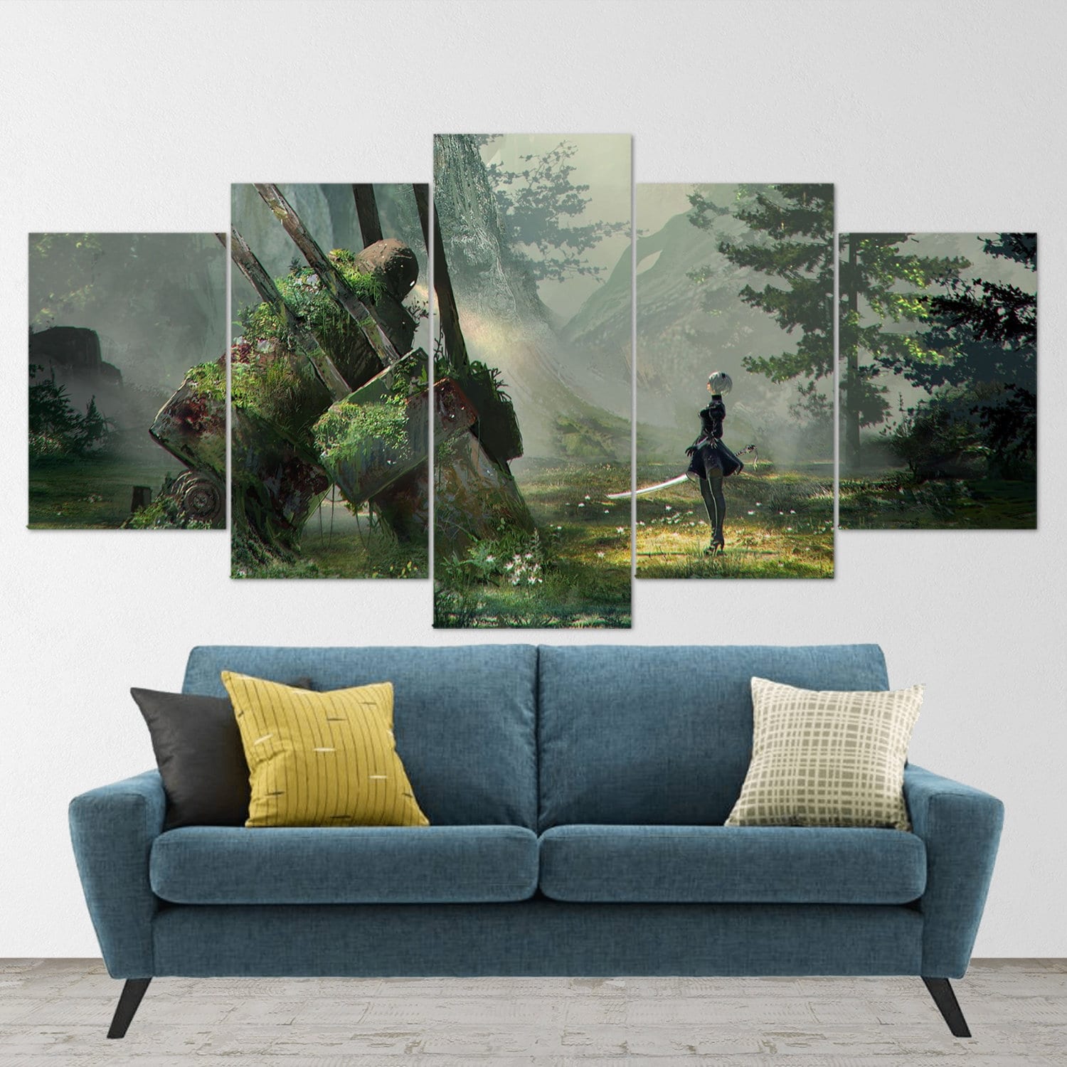 nier-automata-5-piece-canvas-wall-art-nier-automata-poster-nier-automata-art-nier-automata-print-nier-automata-2b-nier-automa