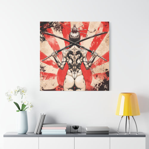 canvas-print-samurai-katana-dragon-tattoo-naked-woman-wall-decor-stretched-matte-japanese-art-asian-home-decoration-fantasy