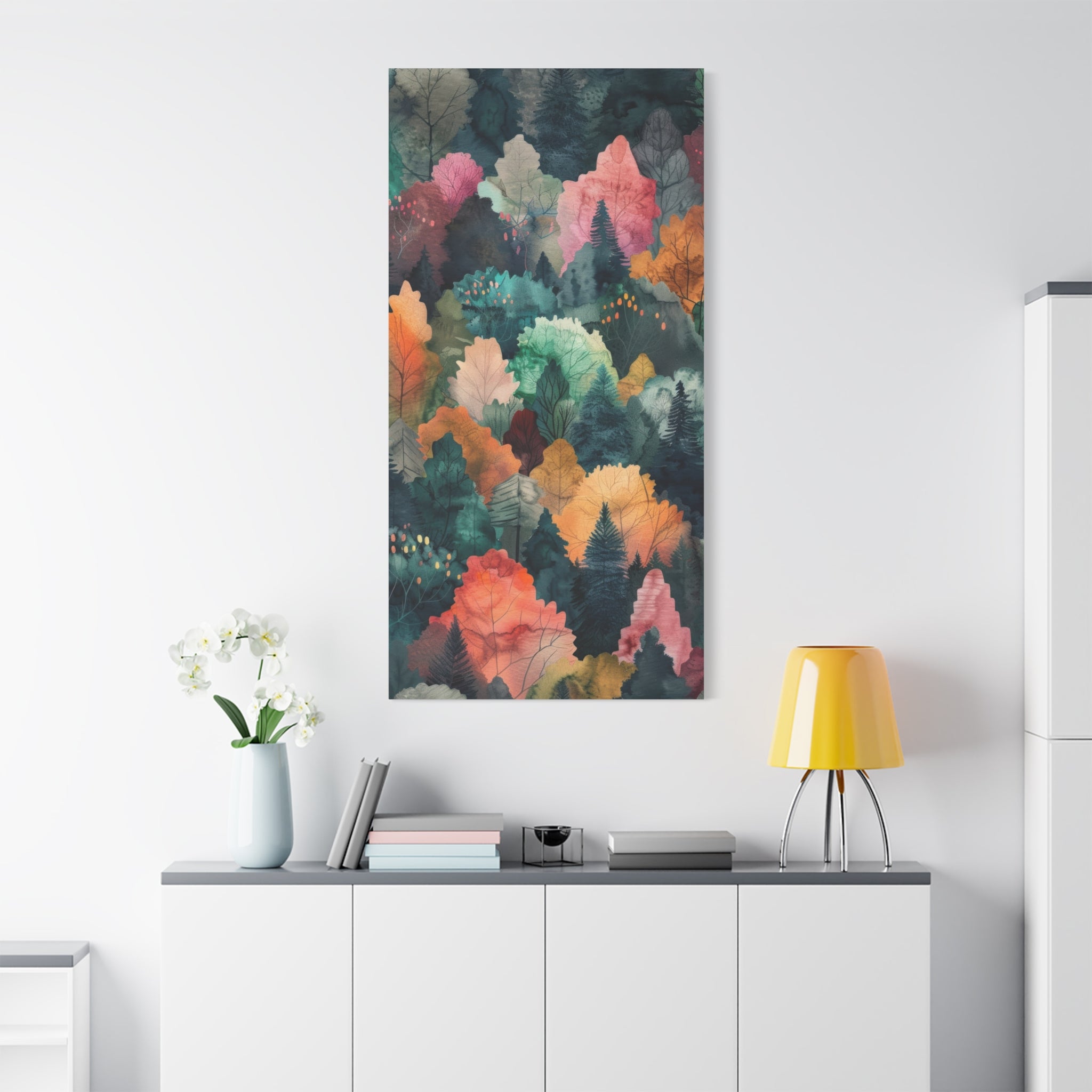 canvas-wall-art-autumn-watercolor-decor-fall-decor-pastel-colors-nature-decor-fall-canvas-wall-art-matte-canvas