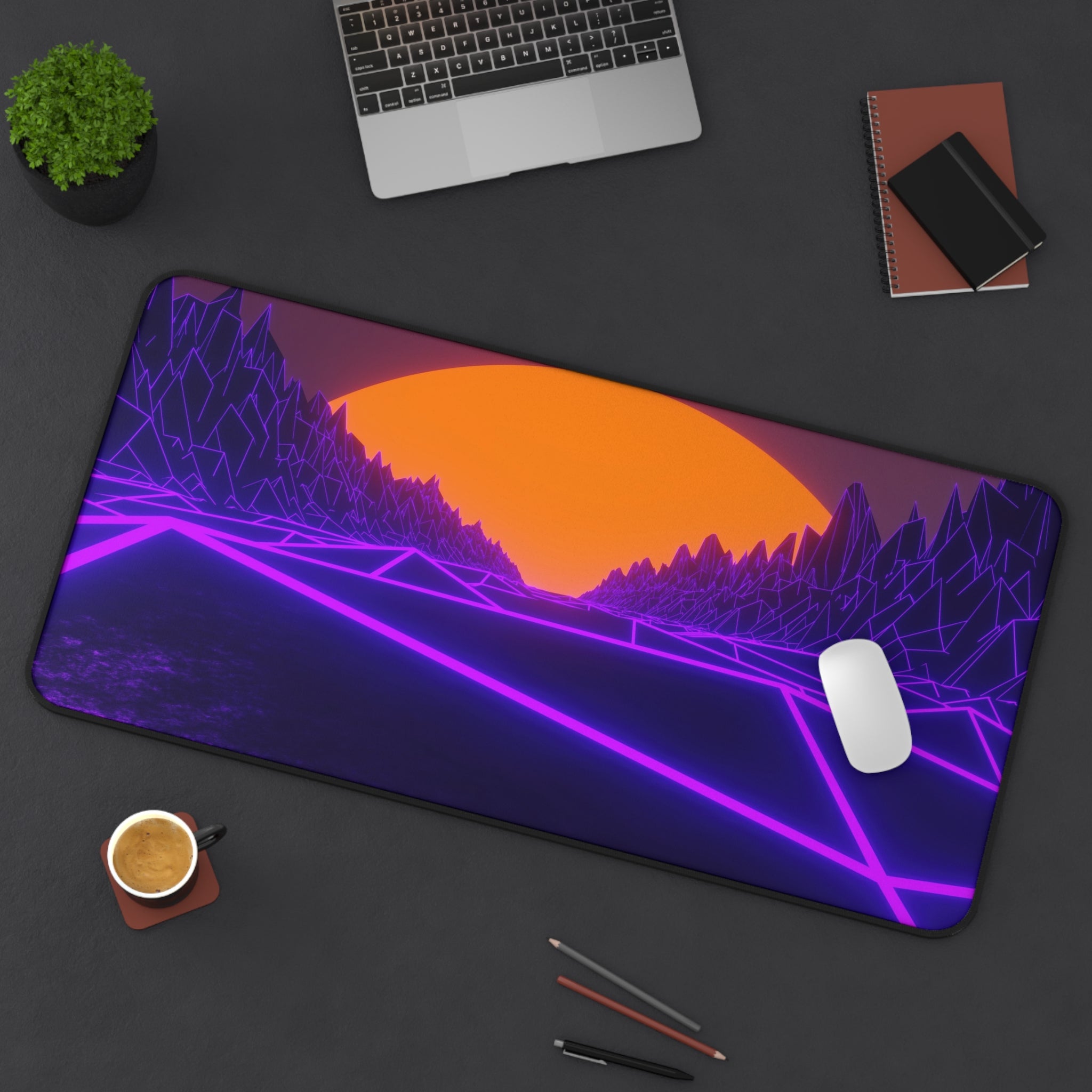 retro-vibrant-vaporwave-mouse-pad-retrowave-desk-mat-neon-synthwave-desk-pad-vaporwave-sun-and-mountains