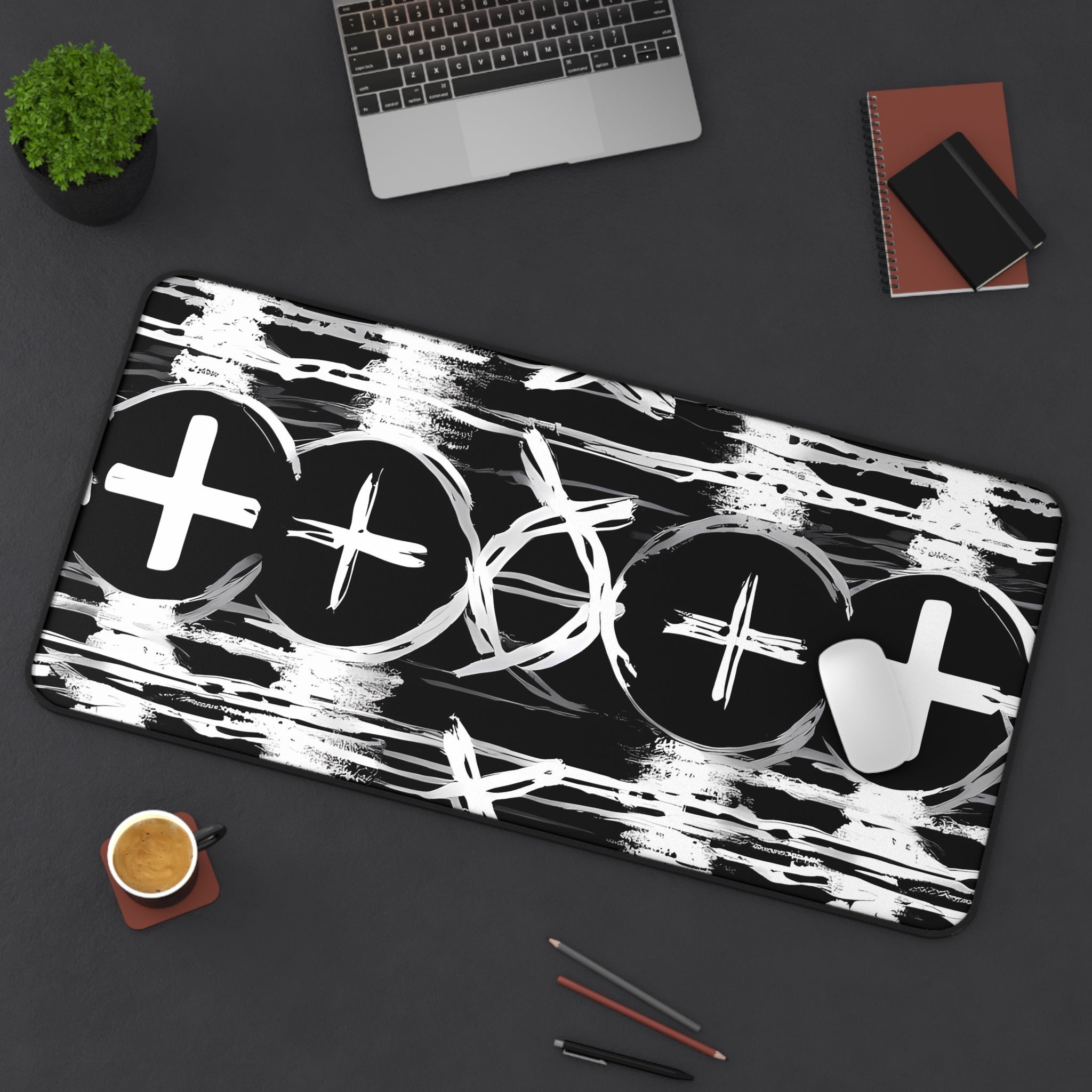 monochrome-mouse-pad-black-and-white-desk-mat-sleek-black-and-white-desk-pad-modern-minimalist-mouse-pad