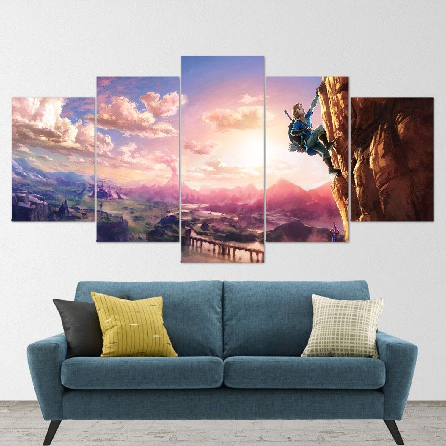the-legend-of-zelda-5-piece-canvas-wall-art-extra-large-wall-art-the-legend-of-zelda-poster-the-legend-of-zelda-5-piece-5-pan