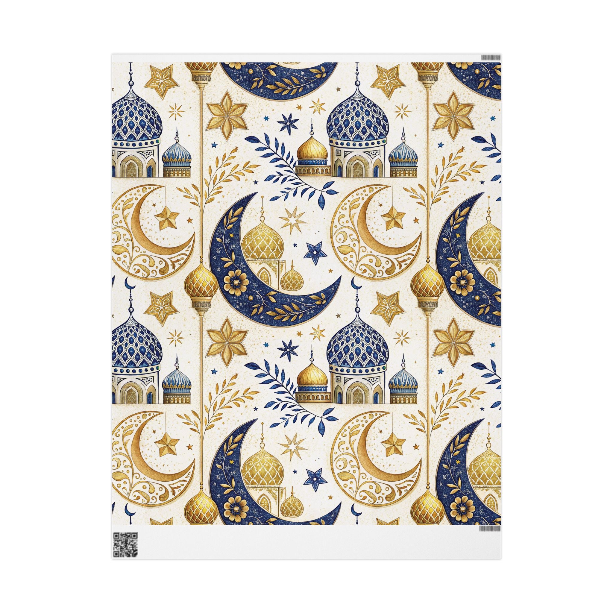 ramadan-night-wrapping-papers-islamic-crescent-moon-gift-wrap-mosque-silhouette-eid-holiday-supplies-festive-present-packagin