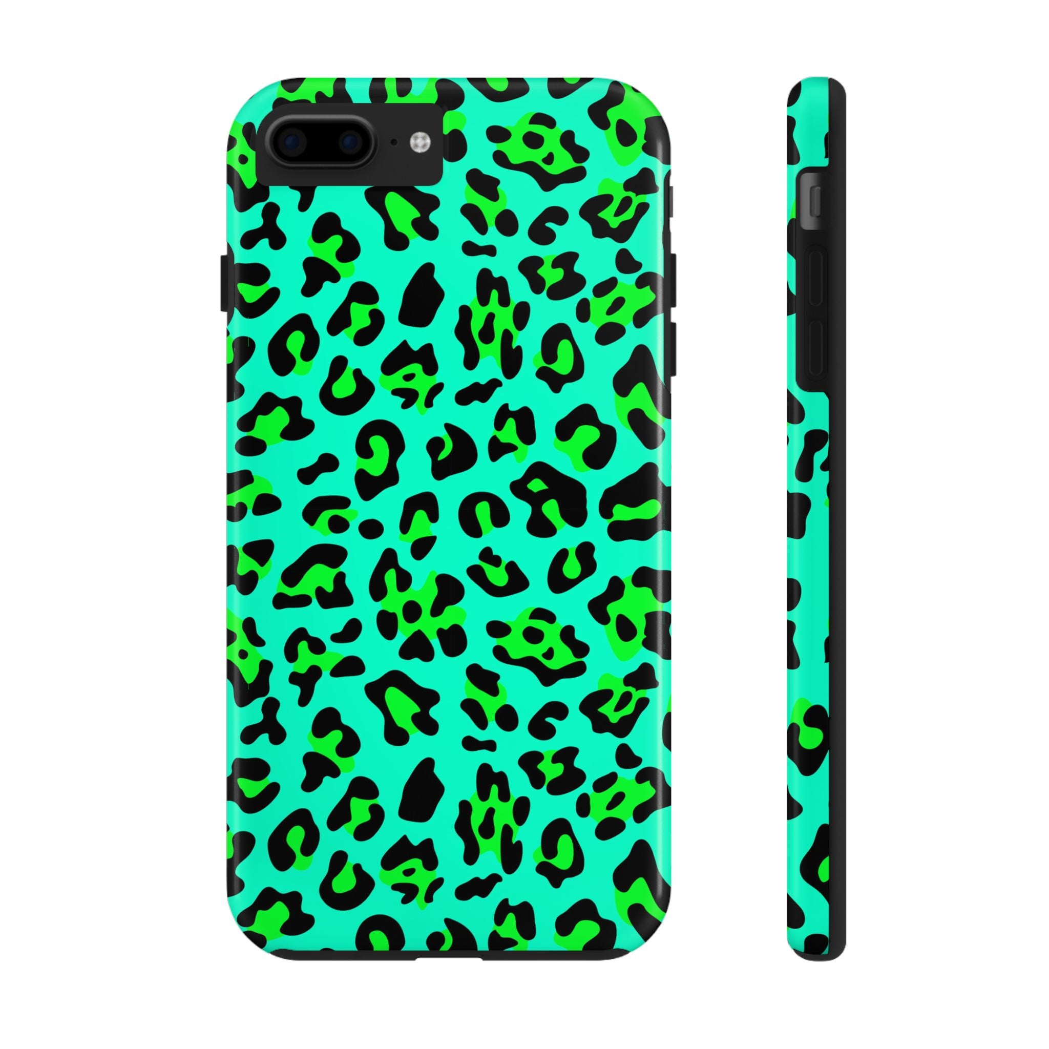 neon-green-teal-leopard-iphone-tough-case-stylish-phone-cover-protective-cellphone-case-trendy-smartphone-accessory-gift-for-