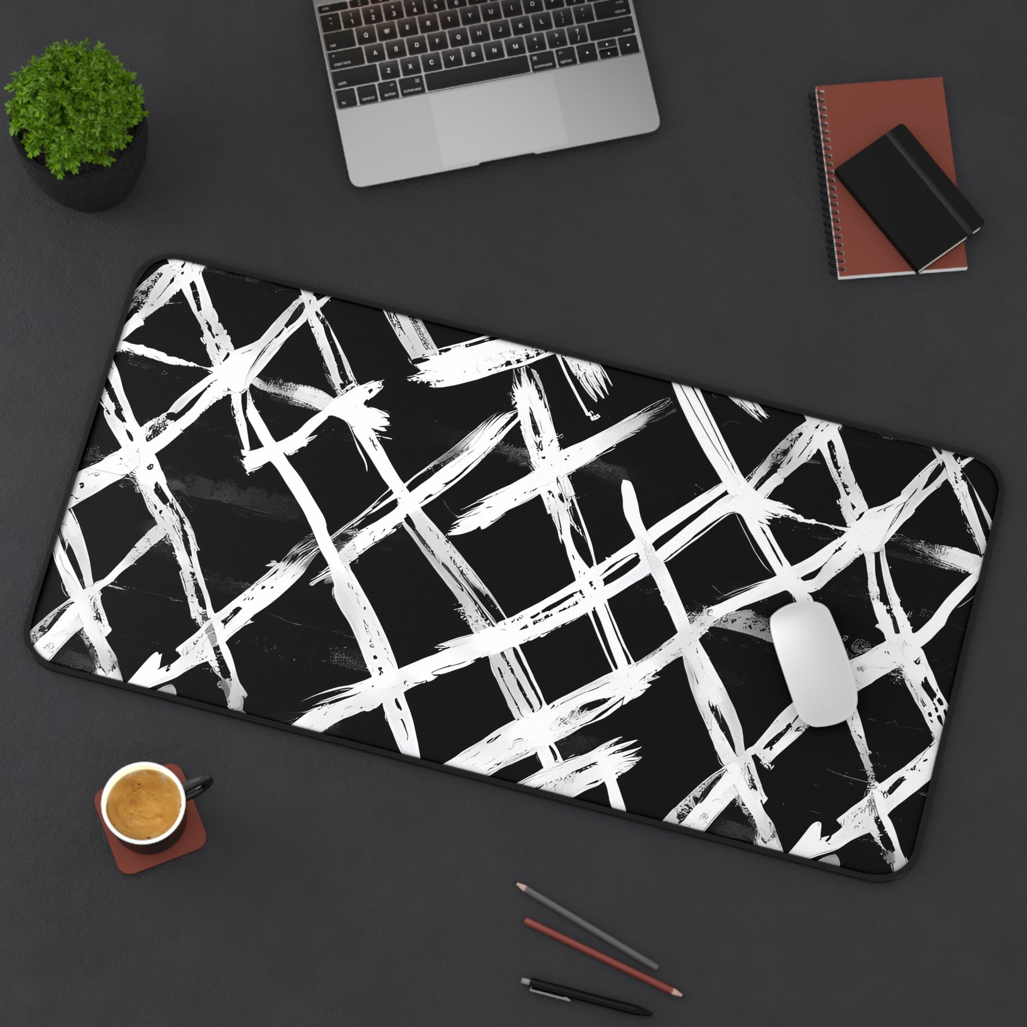 monochrome-mouse-pad-stylish-black-and-white-desk-mat-sleek-black-and-white-desk-pad-modern-minimalist-mouse-pad