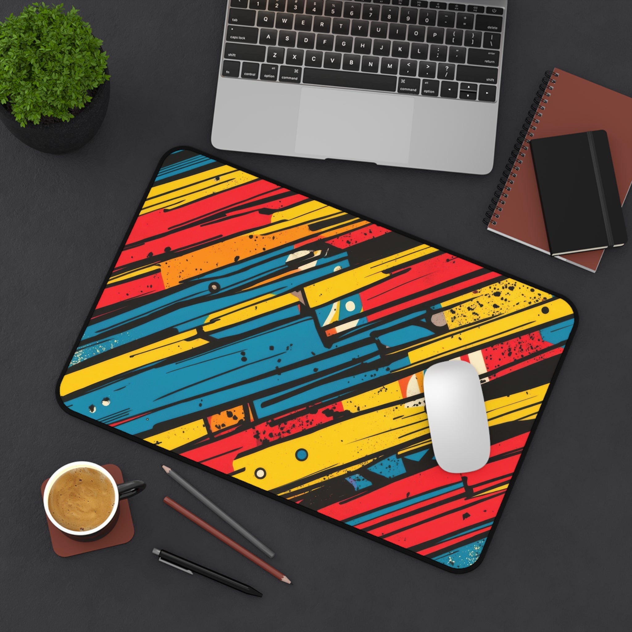retro-vintage-vibrant-multicolor-desk-pad-abstract-mouse-pad-colorful-desk-mat-abstract-desk-mat-bright-mousepad