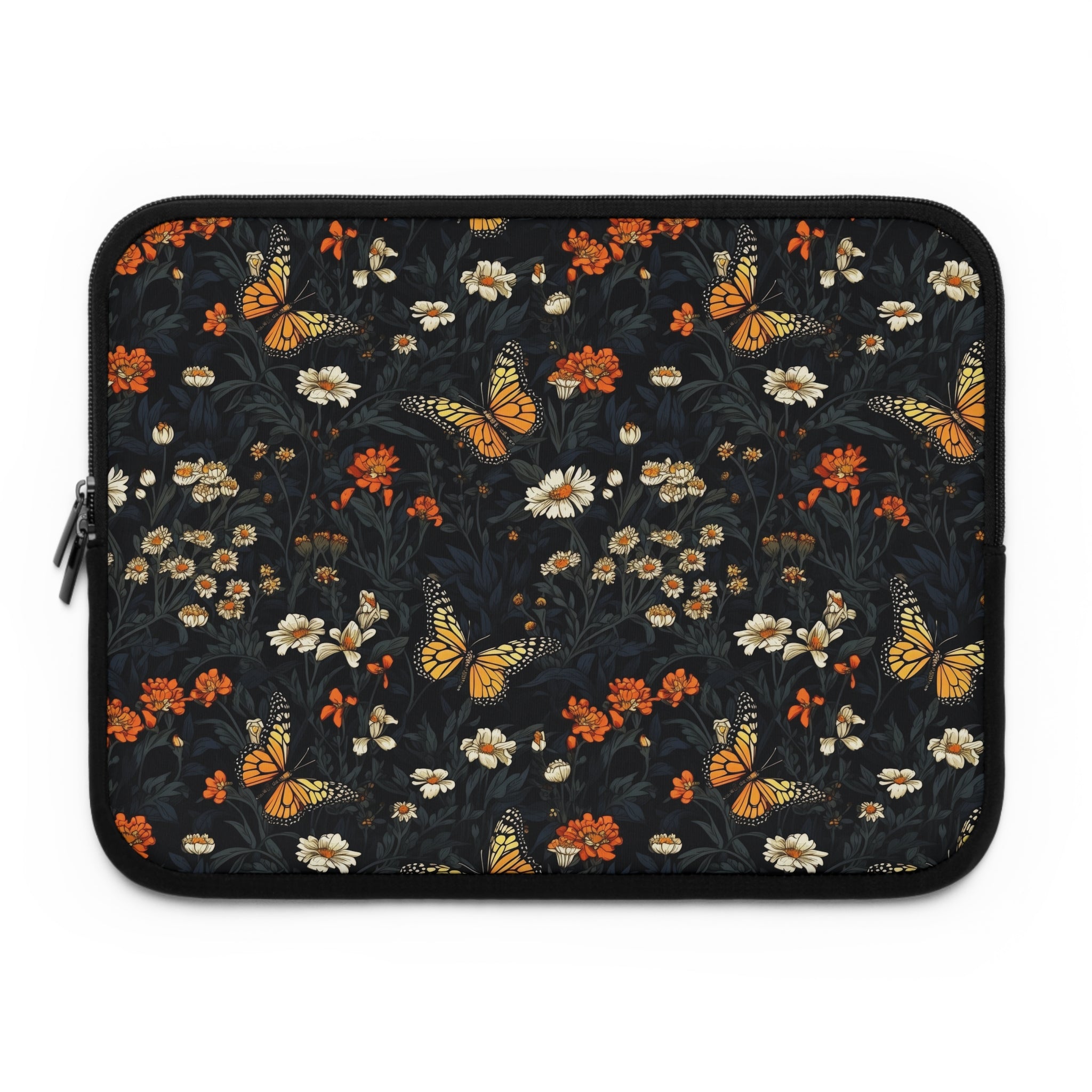 laptop-sleeve-cottagecore-dark-flowers-butterfly-macbook-air-sleeve-floral-computer-bag-tech-case-tablet-cover-laptop