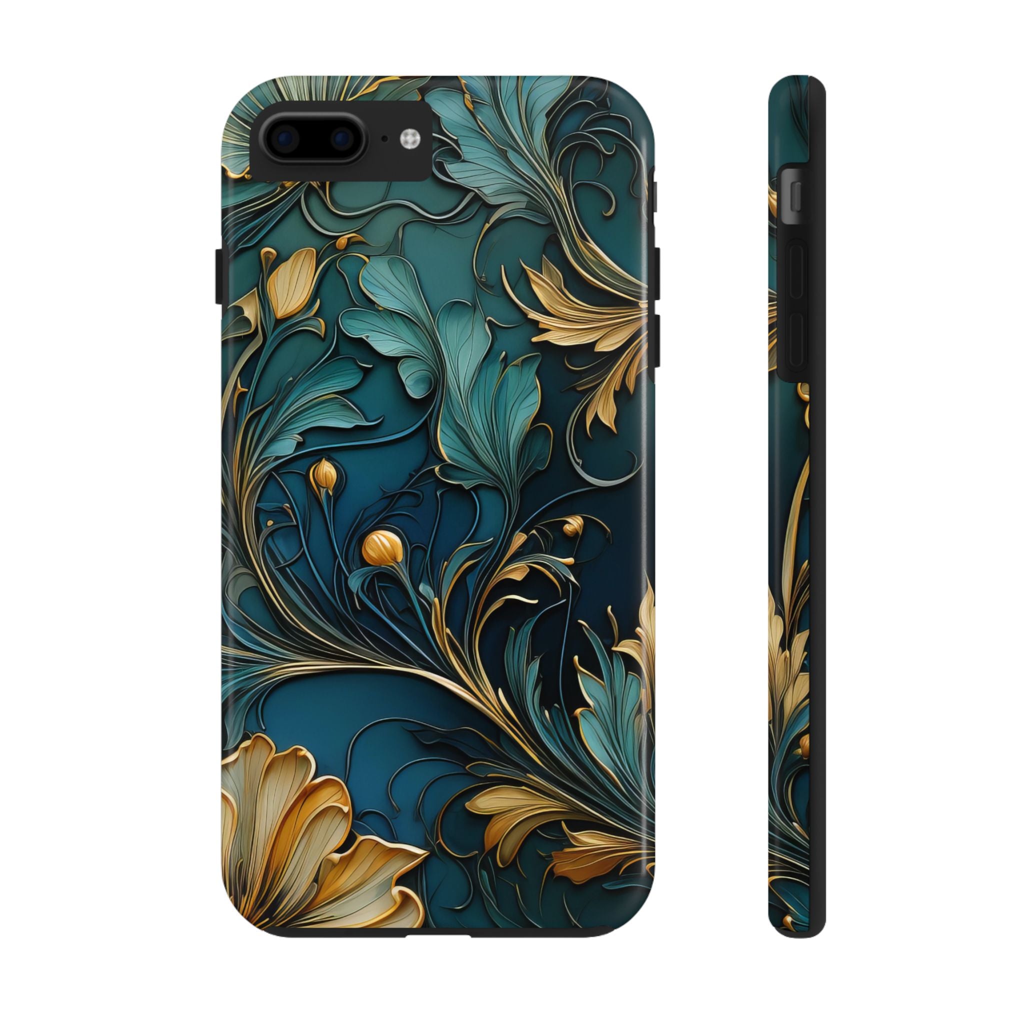 textured-art-nouveau-floral-tough-phone-case-cottagecore-iphone-case-unique-floral-phone-cover-vintage-style-iphone-case-prot