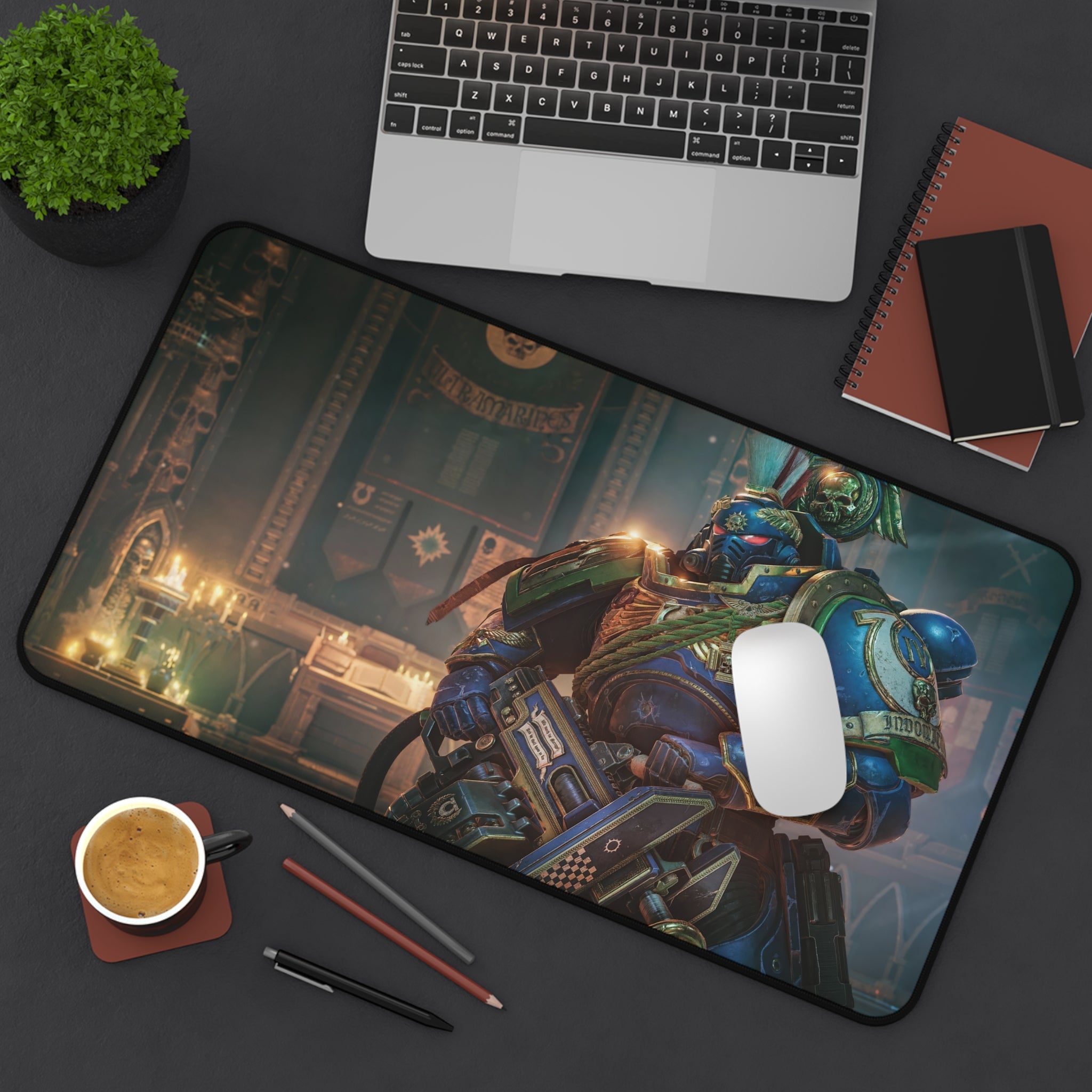 Warhammer 40k Space Marine 2 Gaming Mouse Pad - XL Desk Mat & Extended Desk Pad for Wargaming, Gamer Gift, Imperial Guard