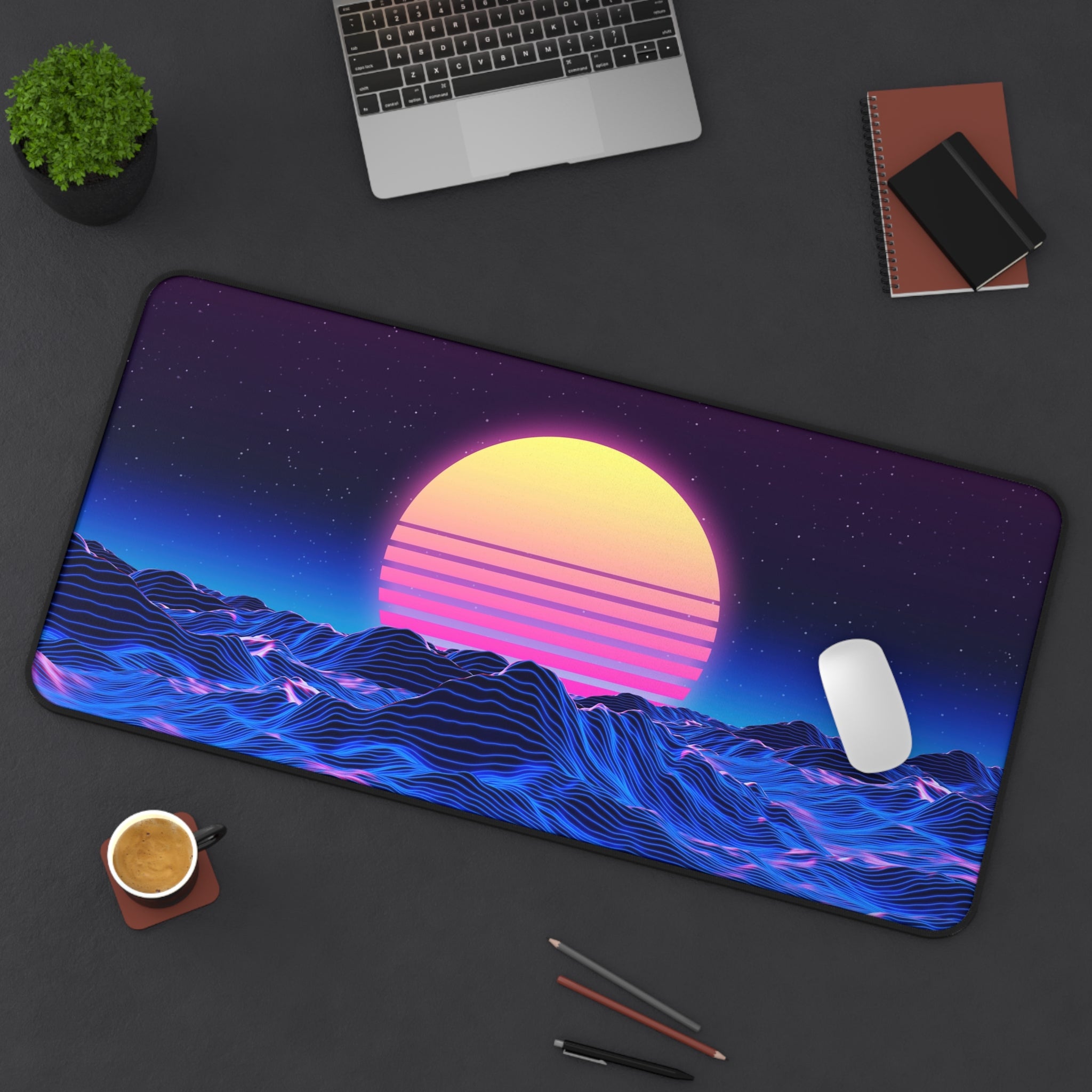 colorful-vibrant-vaporwave-mouse-pad-retro-retrowave-desk-mat-neon-synthwave-desk-pad-vaporwave-sun