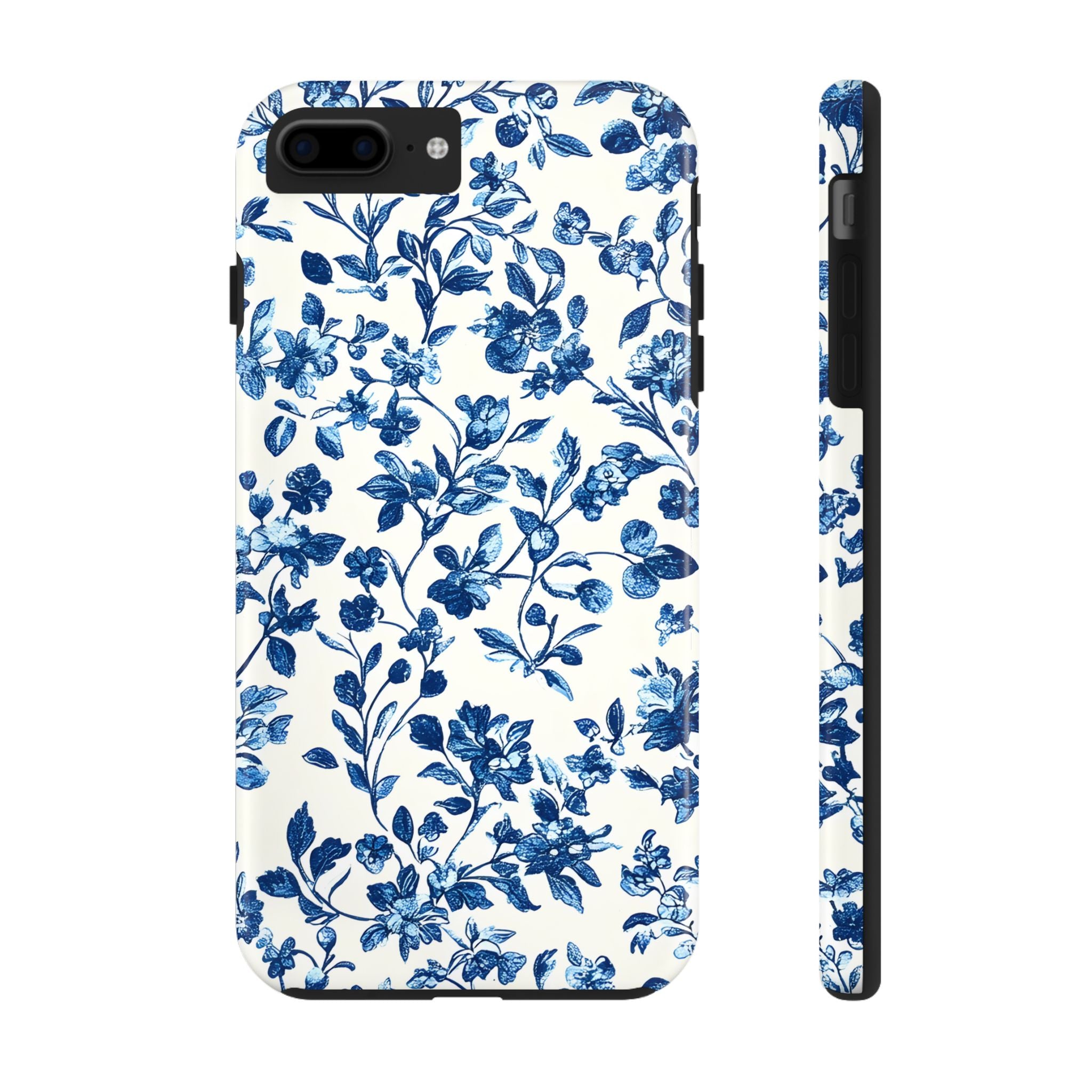 french-toile-floral-tough-phone-case-blue-phone-cover-protective-iphone-case-hard-shell-cellphone-case-vintage-design-phone-c