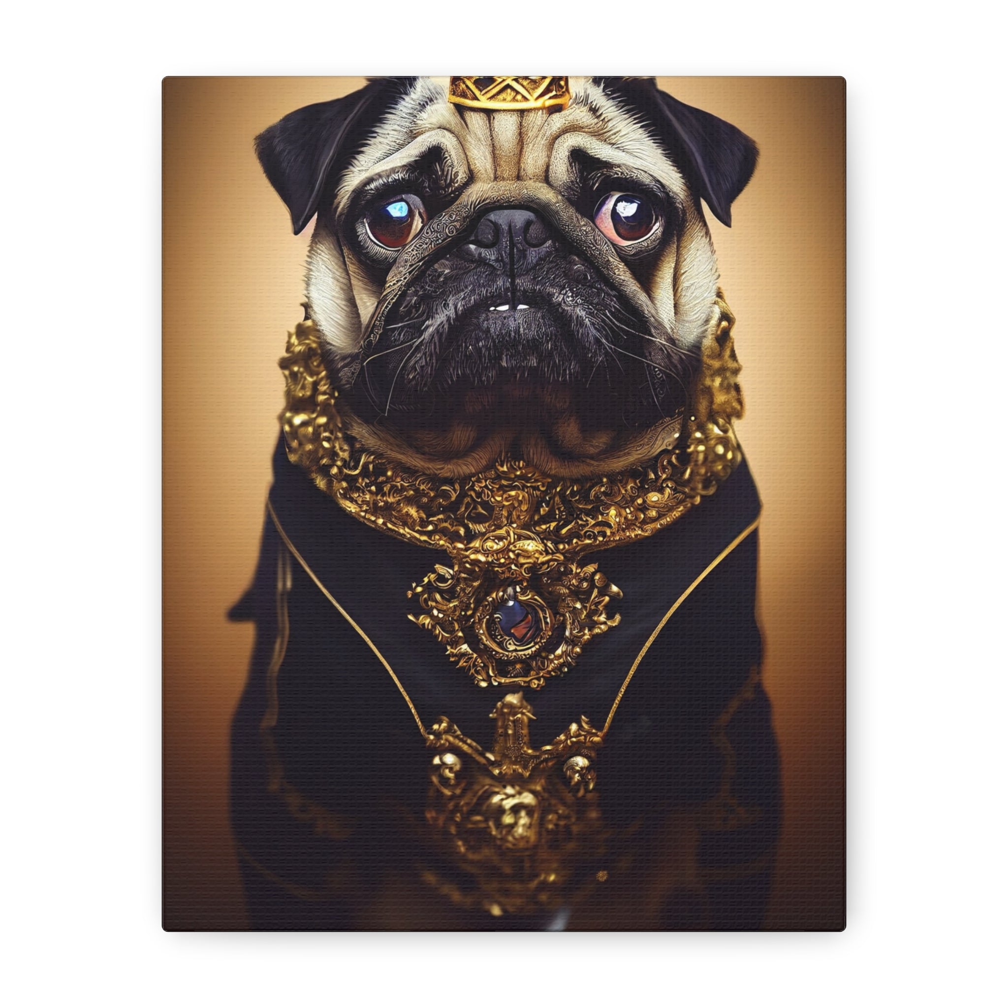 canvas-print-pug-crown-funny-jewelry-wall-art-decor-stretched-matte-canvas-home-living-room-decoration-dog-lover-gift-animal-