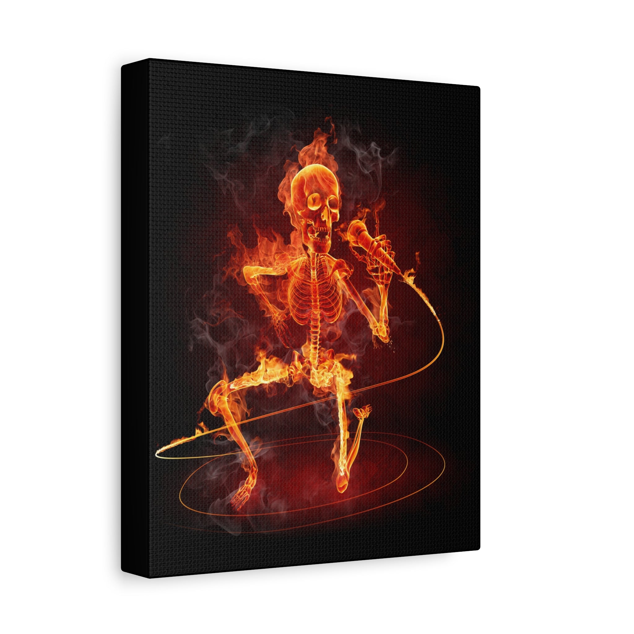 canvas-print-music-microphone-bones-fire-skull-home-decor-living-room-decor-rockn-roll-decor
