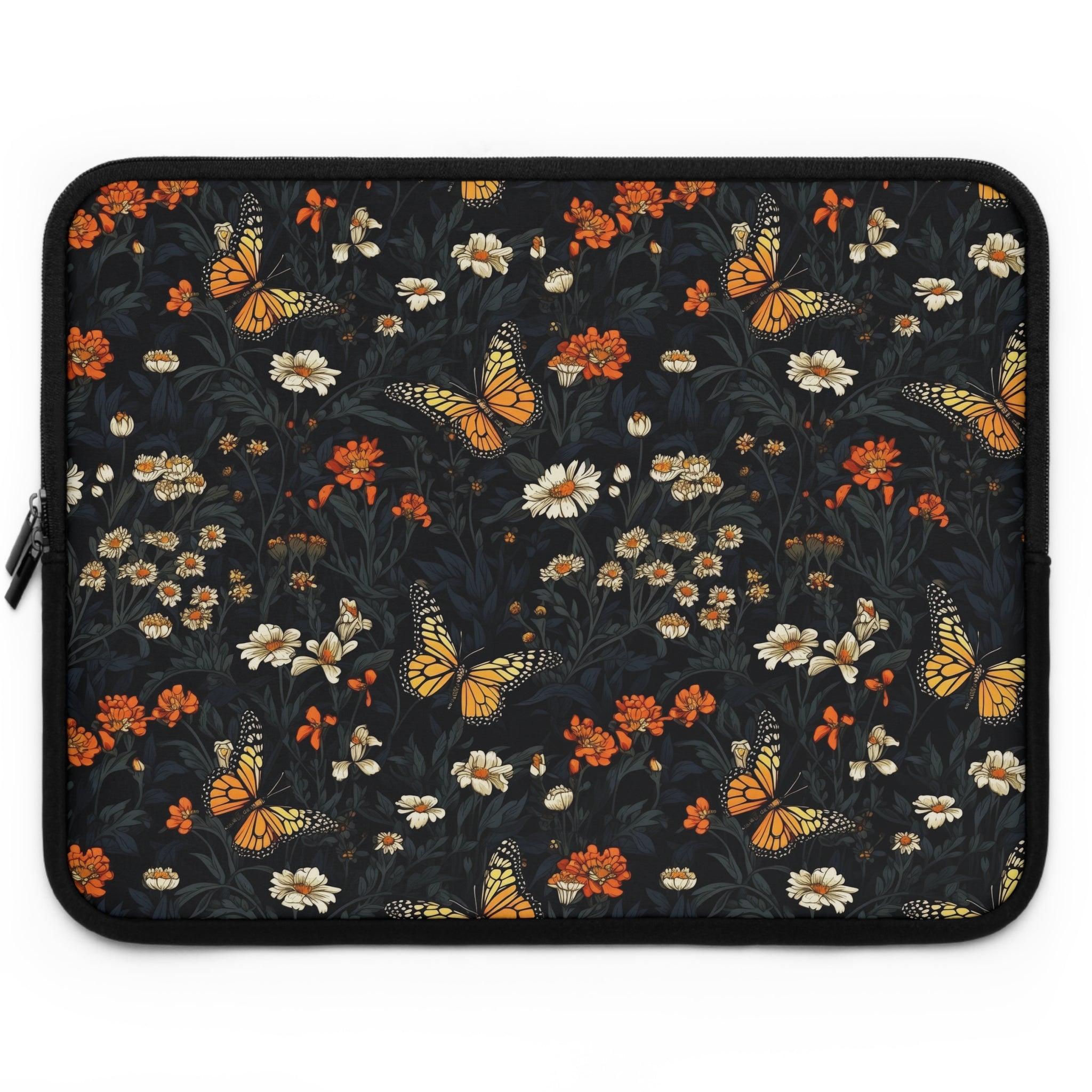 laptop-sleeve-cottagecore-dark-flowers-butterfly-macbook-air-sleeve-floral-computer-bag-tech-case-tablet-cover-laptop