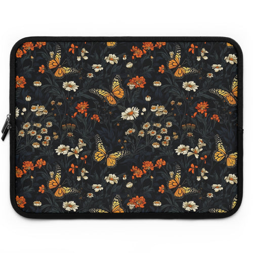 laptop-sleeve-cottagecore-dark-flowers-butterfly-macbook-air-sleeve-floral-computer-bag-tech-case-tablet-cover-laptop