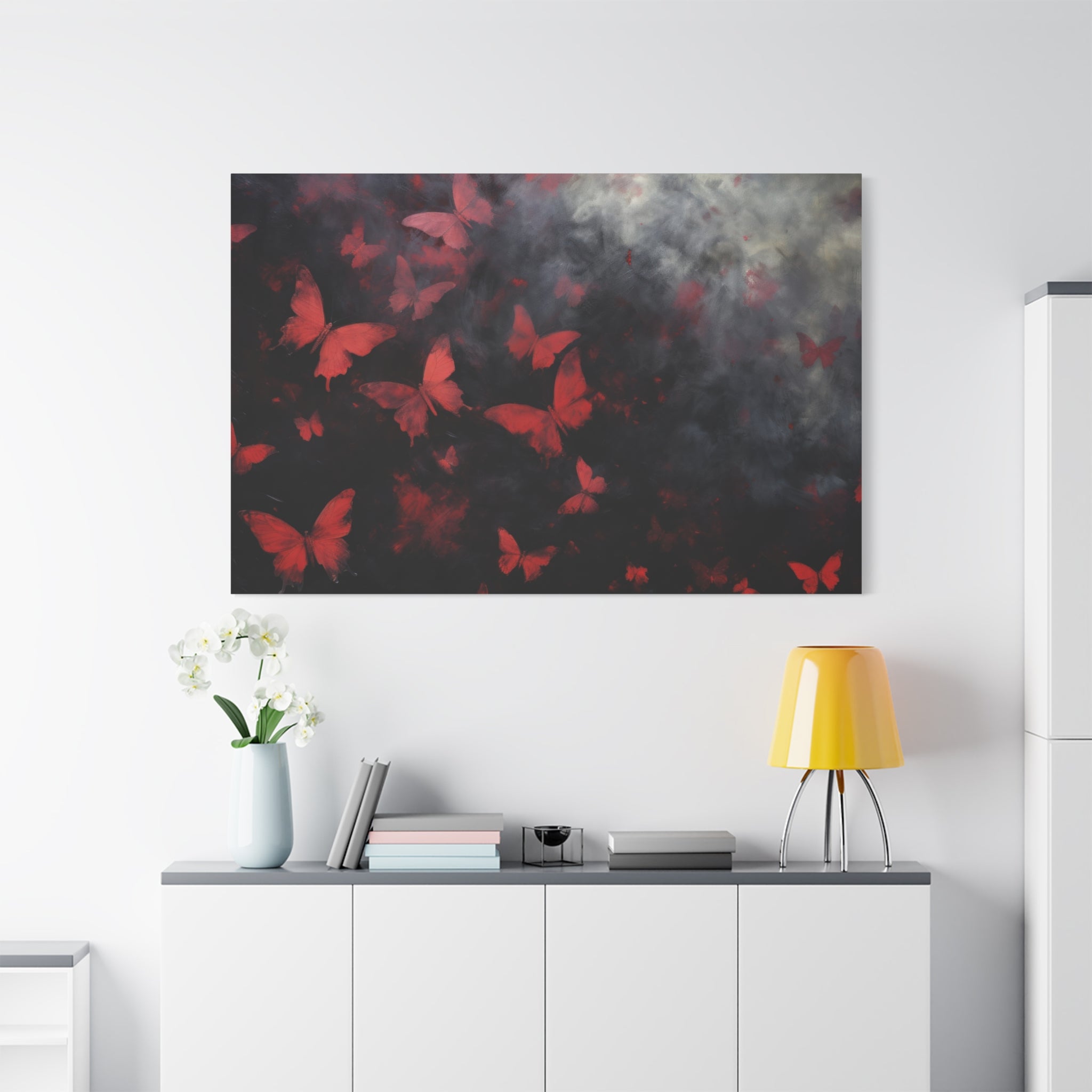 canvas-print-red-butterfly-brush-strokes-elegant-living-room-decor-housewarming-gift-canvas-wall-art-abstract-paintings
