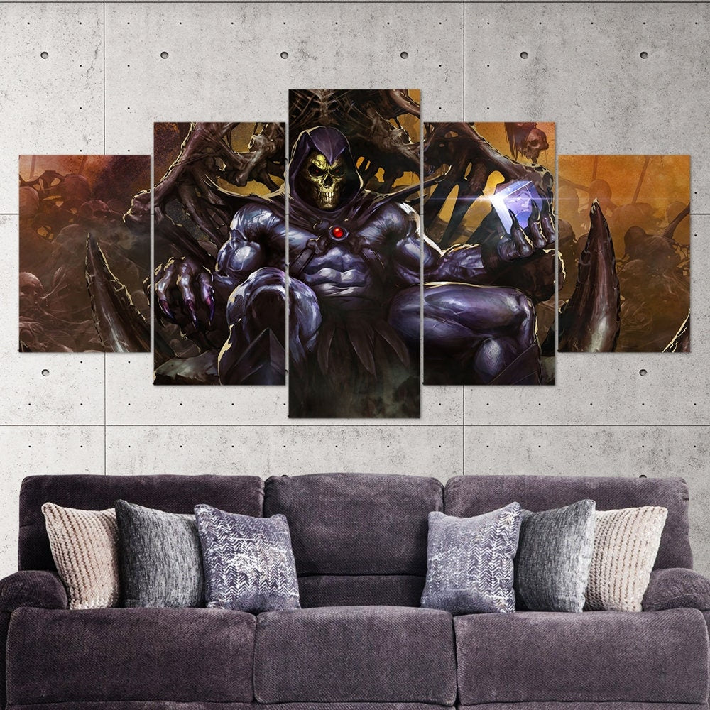 skeletor-5-piece-canvas-wall-art-canvas-print-skeletor-decor-art-extra-large-wall-art-skeletor-poster-5-panel