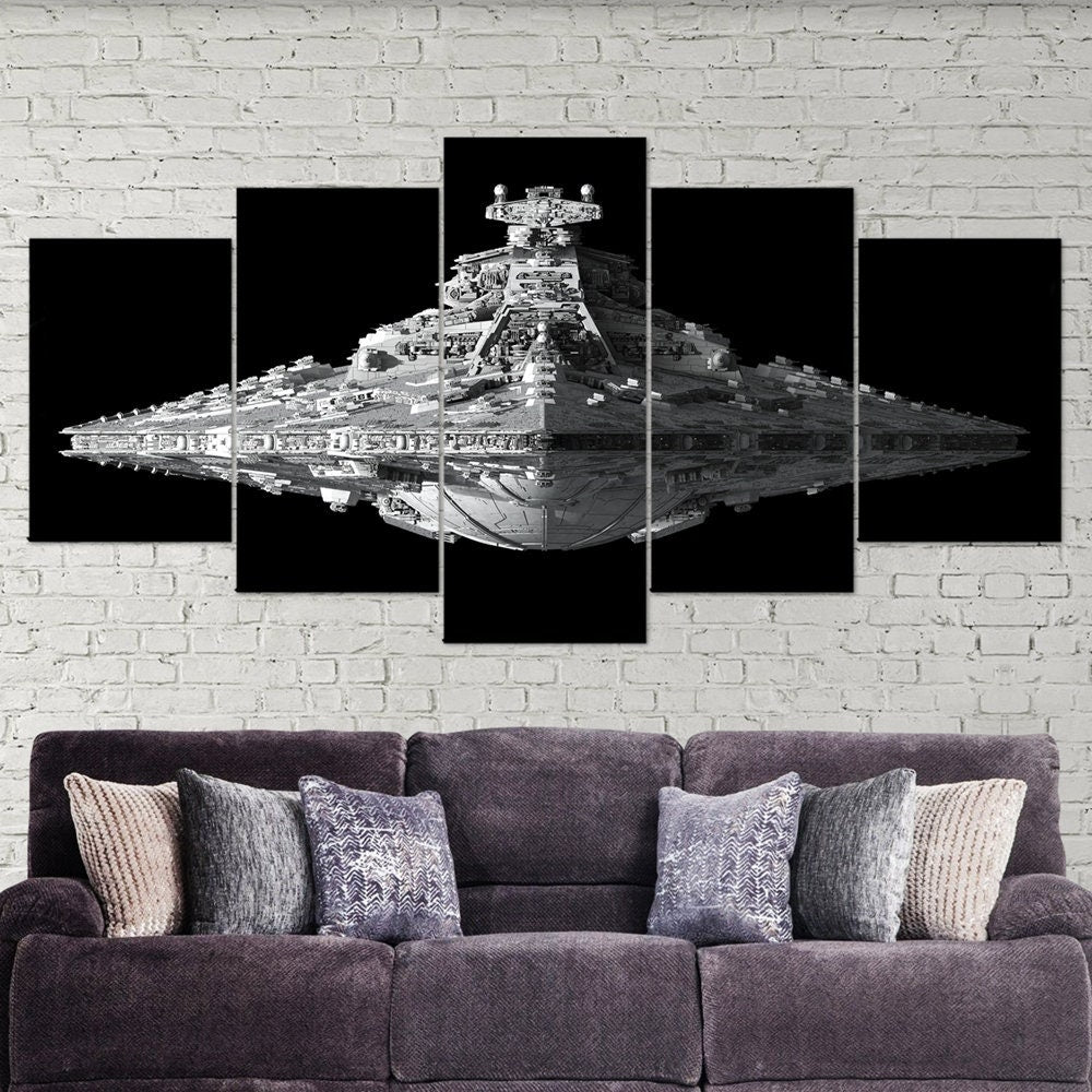 star-wars-imperial-ii-class-star-destroyer-5-piece-canvas-wall-art-canvas-print-darth-vader-decor-art-multi-panel-gift