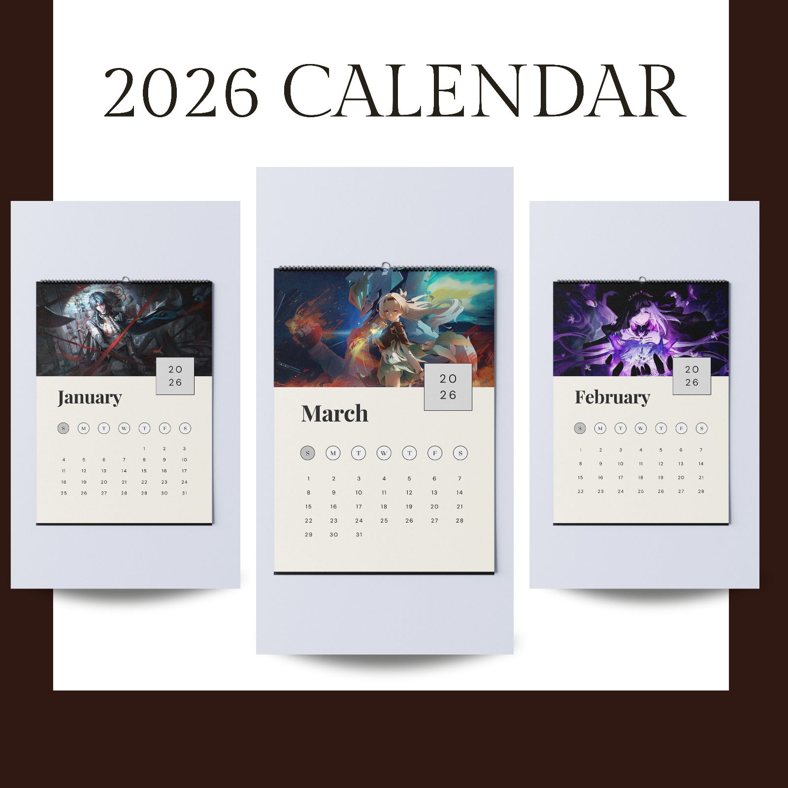 Honkai Star Rail Wall Calendar, Gaming Wall Calendar, 2026 Calendar