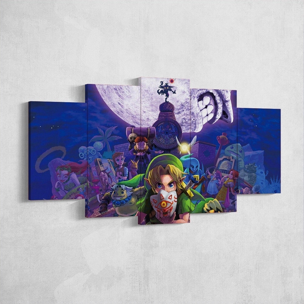 the-legend-of-zelda-5-piece-canvas-wall-art-extra-large-wall-art-the-legend-of-zelda-poster-the-legend-of-zelda-5-piece-5-pan