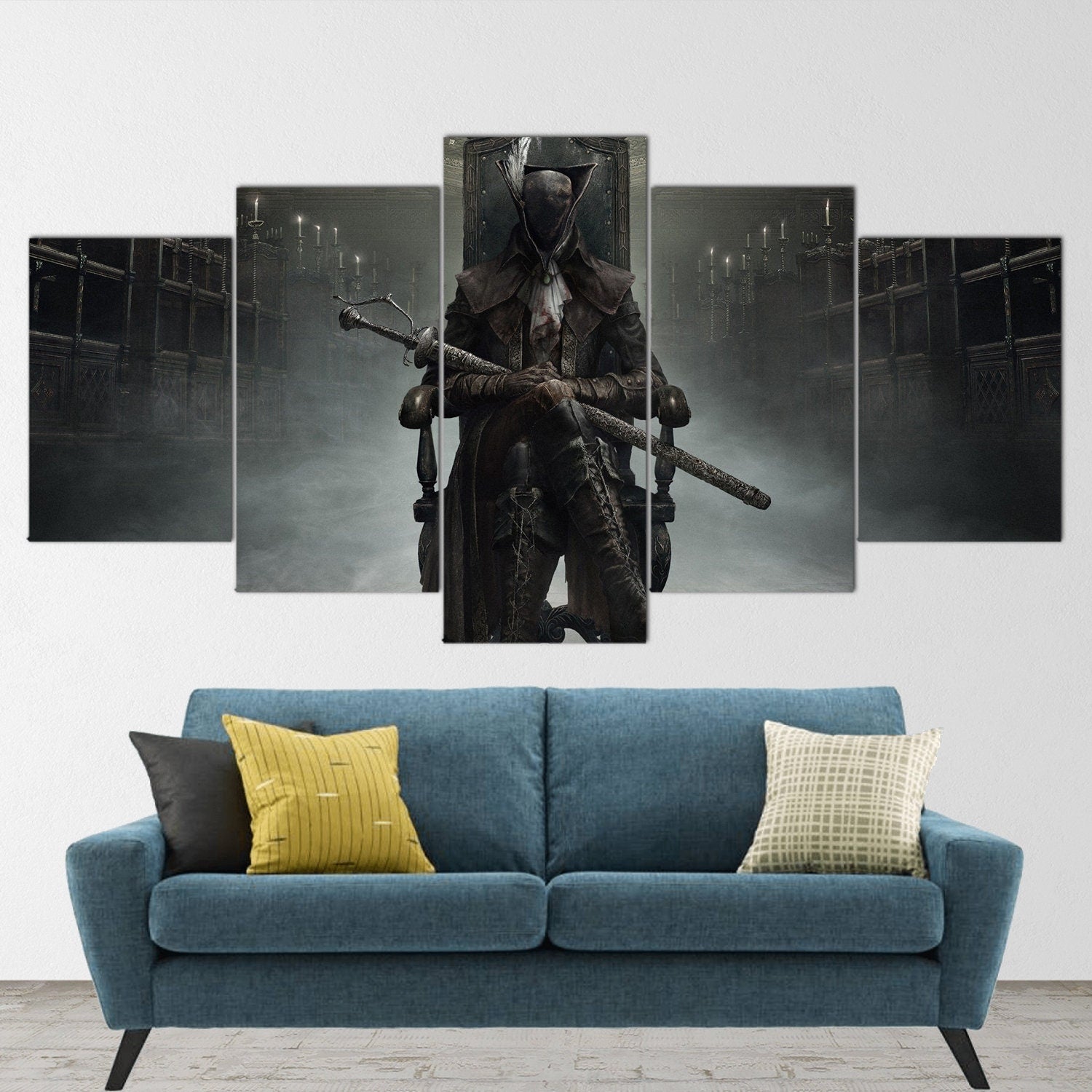 bloodborne-hunter-5-piece-canvas-wall-art-bloodborne-wall-art-bloodborne-hunter-poster-bloodborne-canvas-bloodborne-5-panel-g