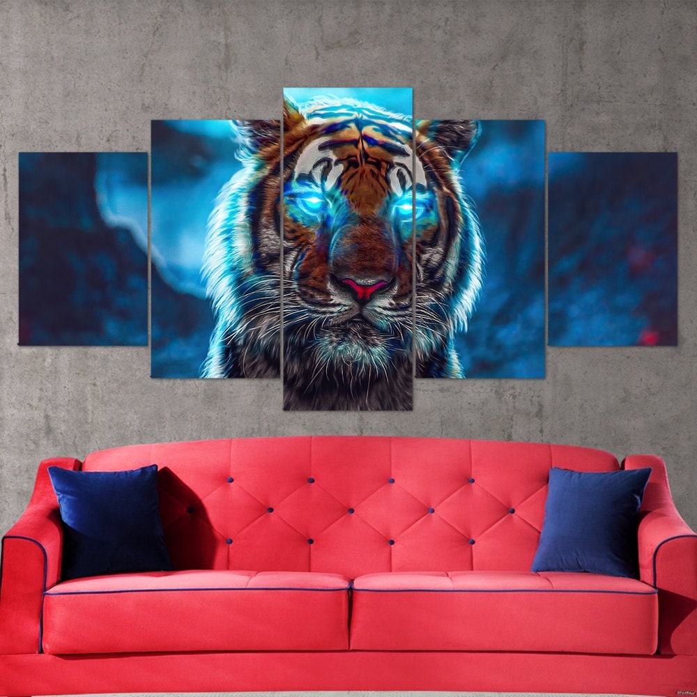 tiger-eye-animal-art-tiger-lovers-5-piece-canvas-wall-art-fantasy-canvas-print-tiger-decor-art-large-wall-art-multi-panel-gif