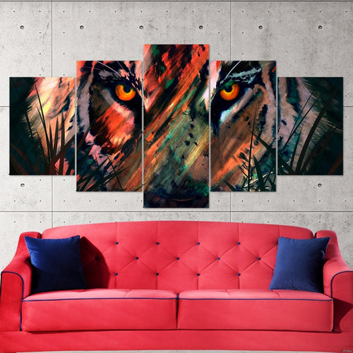 tiger-eye-animal-art-tiger-lovers-5-piece-canvas-wall-art-fantasy-canvas-print-tiger-decor-art-large-wall-art-multi-panel-gif