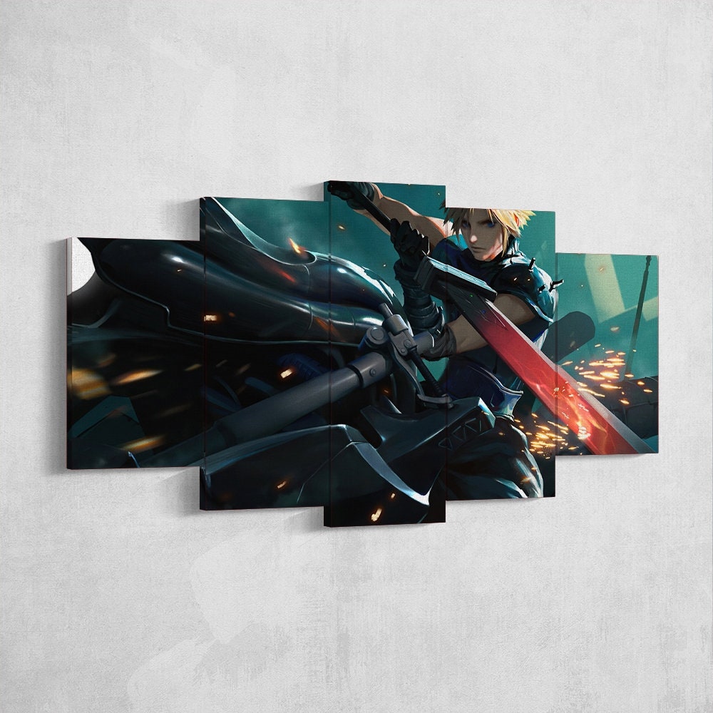 final-fantasy-5-piece-canvas-wall-art-final-fantasy-14-final-fantasy-7-final-fantasy-5-piece-final-fantasy-poster-5-panel
