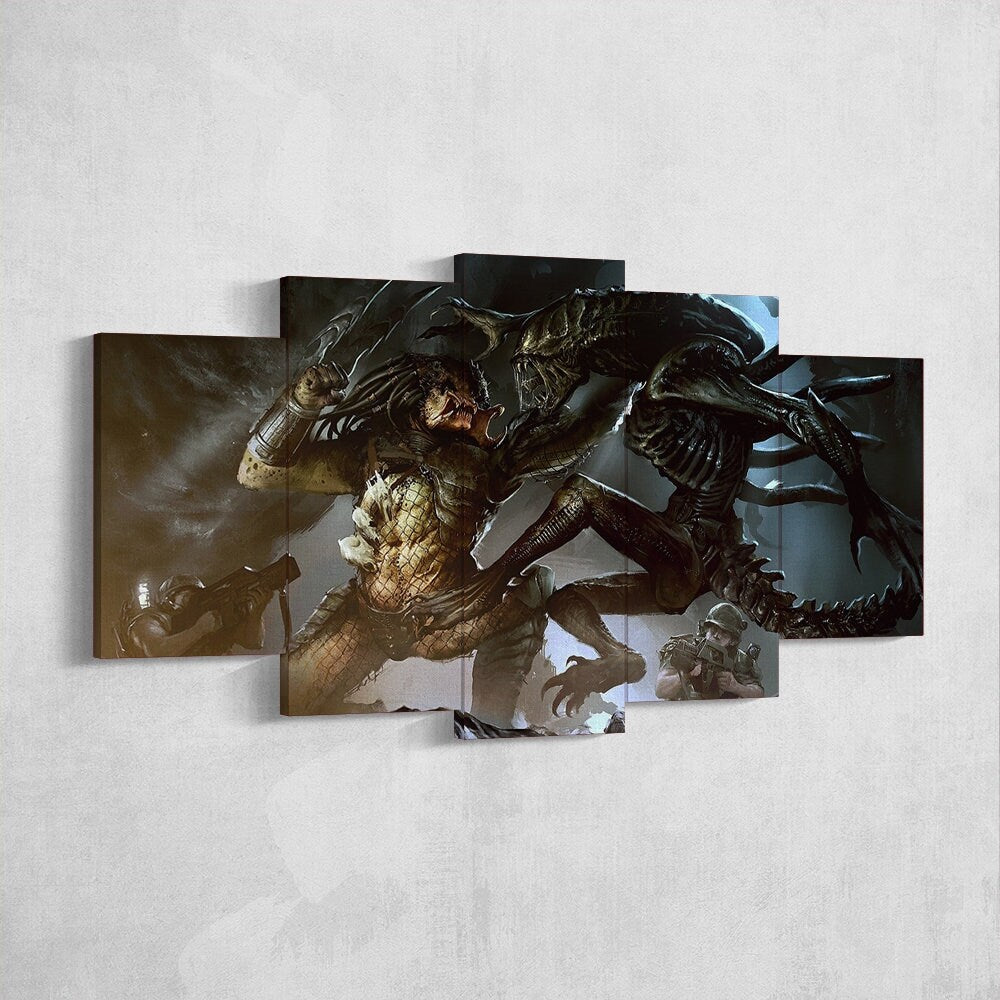 predator-alien-art-fantasy-art-5-piece-canvas-wall-art-canvas-print-predator-decor-art-extra-large-wall-art-predator-poster-5