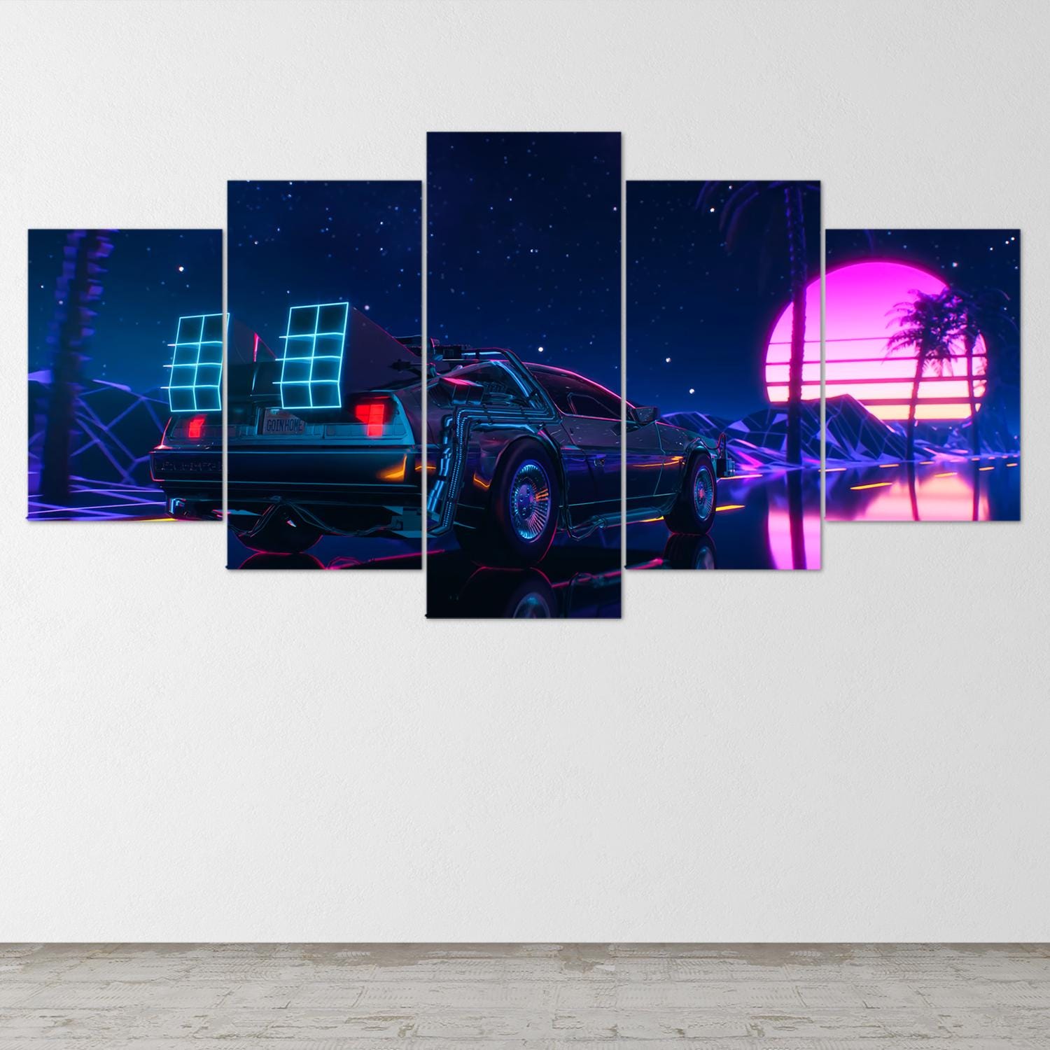 vaporwave-car-sunset-5-piece-canvas-wall-art-synthwave-wall-decor-for-bedroom-and-living-room-retrowave-wall-art-5-panel-larg